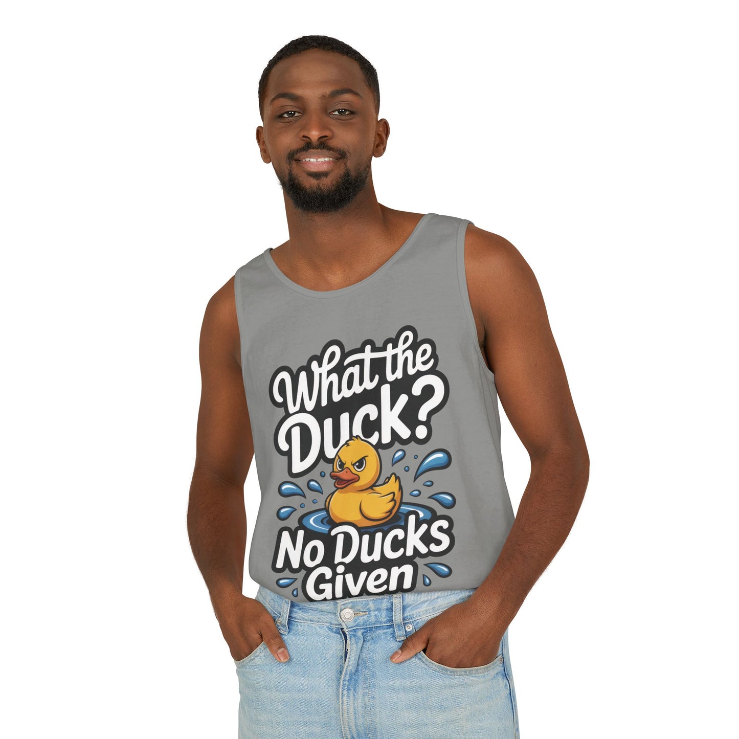 Funny Duck Tank Top for Summer - No Ducks Given Tee - What The Duck Mens T-Shirt - Sarcastic Rubber Duck Graphic, Humor Gift For Him