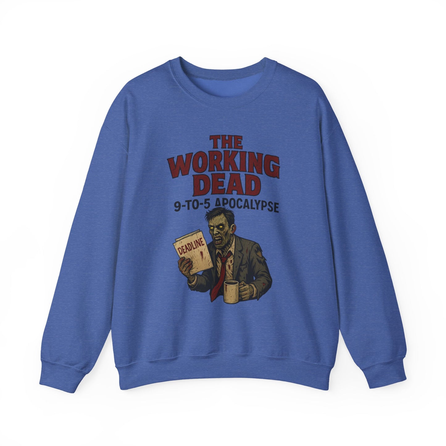 Men's The Working Dead 9-to-5 Apocalypse Sweatshirt, Funny Office Zombie Horror Pullover, Halloween Zombie Work Top