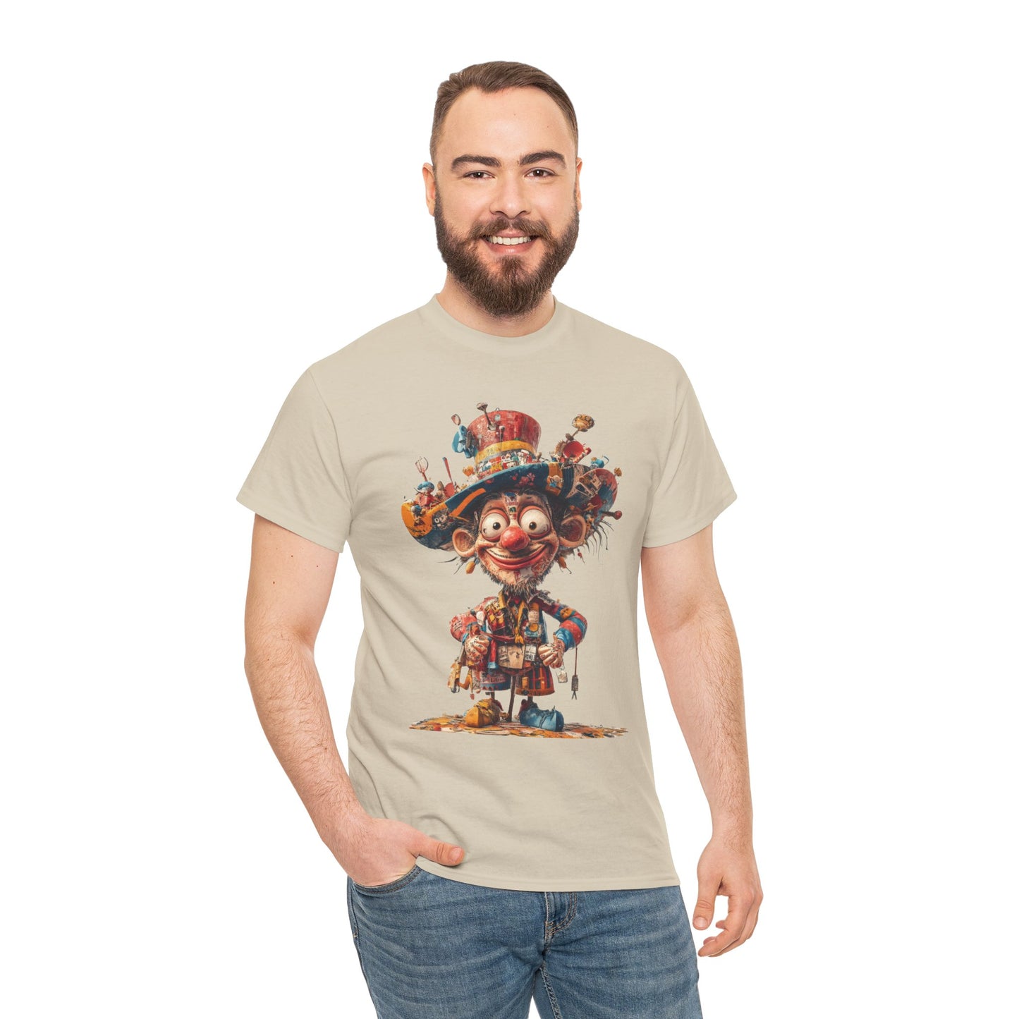 Colorful Clown T-Shirt, Funny Circus Character Graphic Tee, Whimsical Comic Style Shirt for Humor Lovers, Comedy Tee