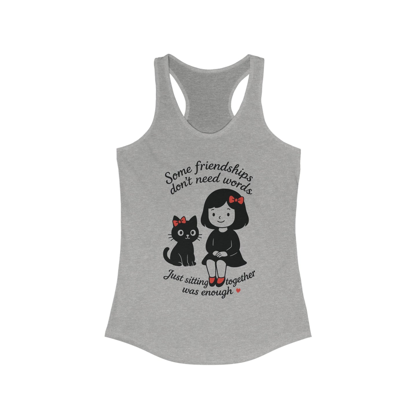 Friendship Cat Love Tank Top, Cute Summer Shirt, Gifts for Cat Lovers, Women's Casual Wear, Self-Care Apparel, Pet Owner Gift