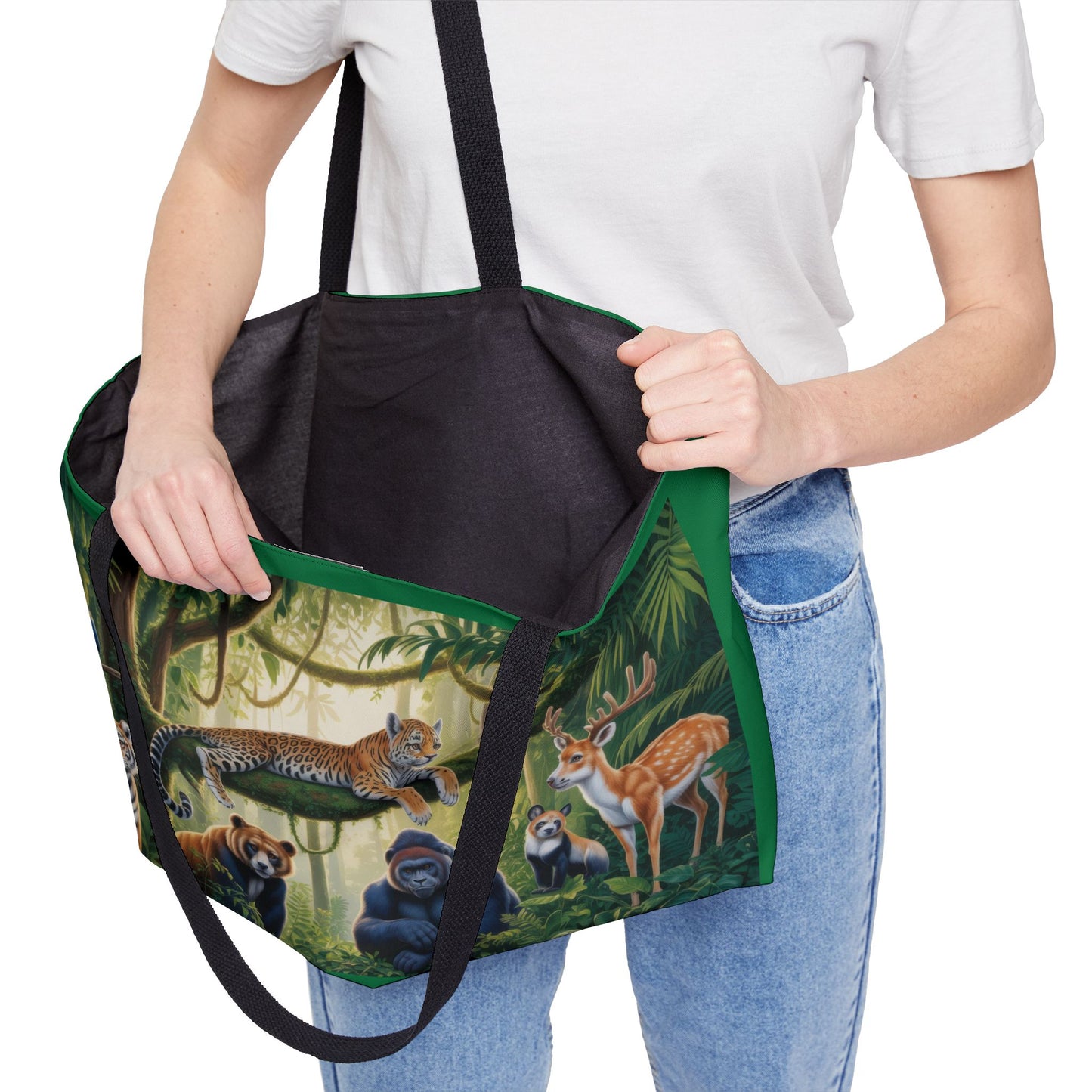 Jungle Wildlife Weekender Tote Bag, Eco-Friendly Travel Bag, Animal Lover Gift, Beach Bag, Shopping Tote, Adventure Companion