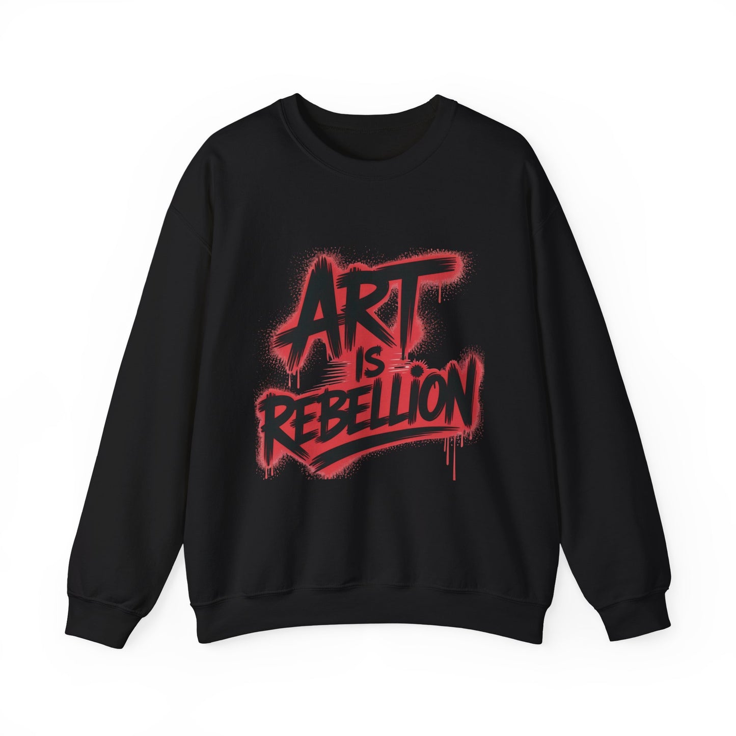 Men'sHeavy Blend™ Crewneck Sweatshirt, Art Is Rebellion Men's Crewneck Sweatshirt, Graffiti Street Art Pullover, Urban Rebellion Streetwear