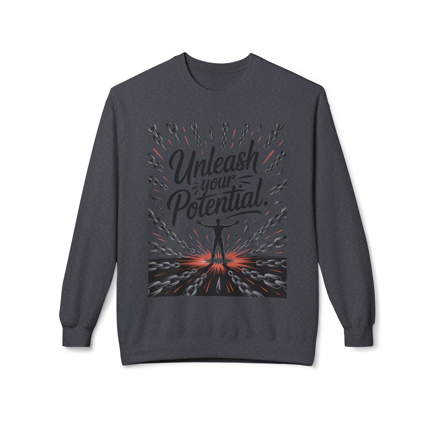 Unleash Your Potential Men's Sweatshirt, Motivational Crewneck, Inspirational Gift For Men, Gift for Graduates, Personal Growth Apparel