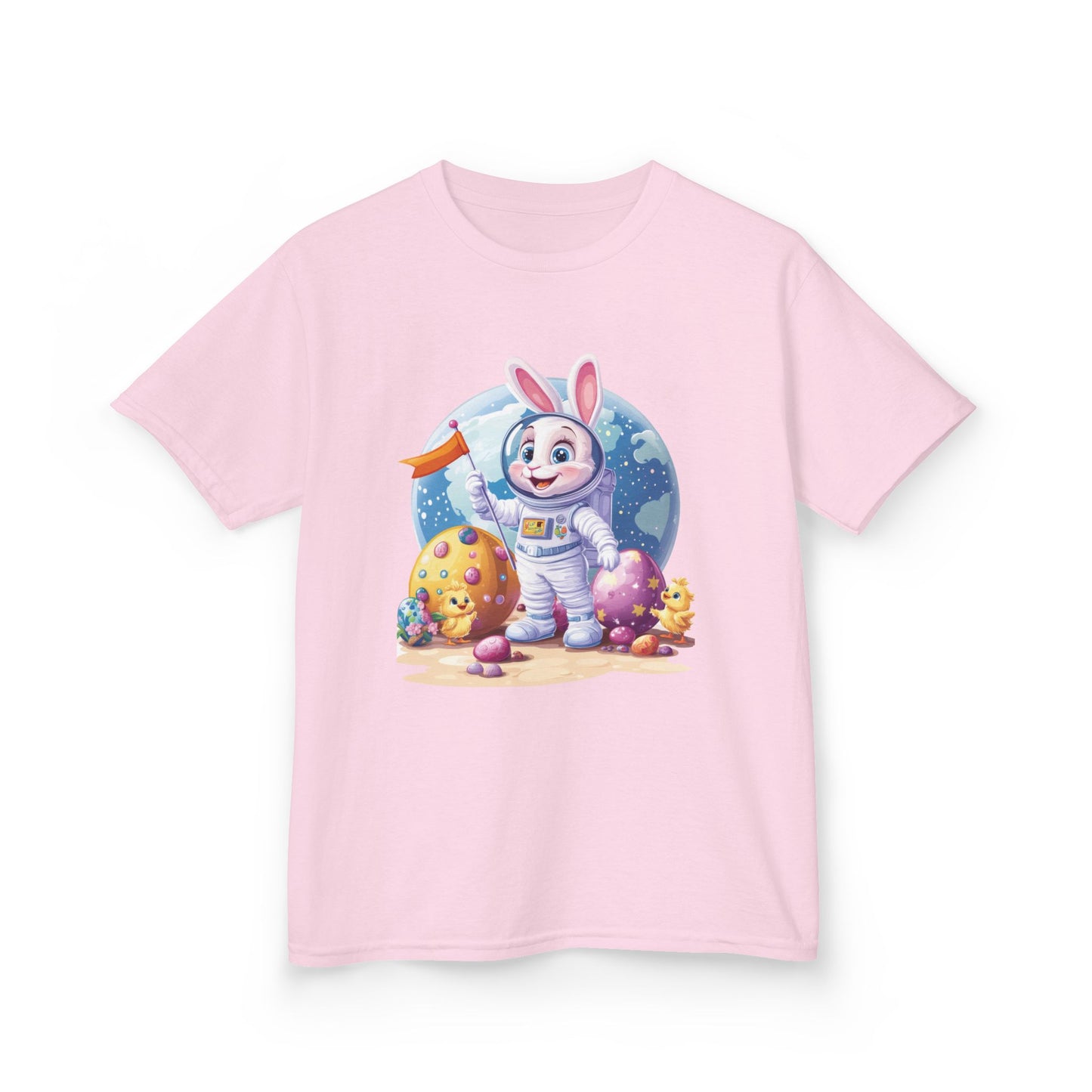 Kids Easter Astronaut Bunny T-Shirt, Space Bunny with Eggs, Galaxy Adventure Tee, Cute Bunny Gift for Boys and Girls