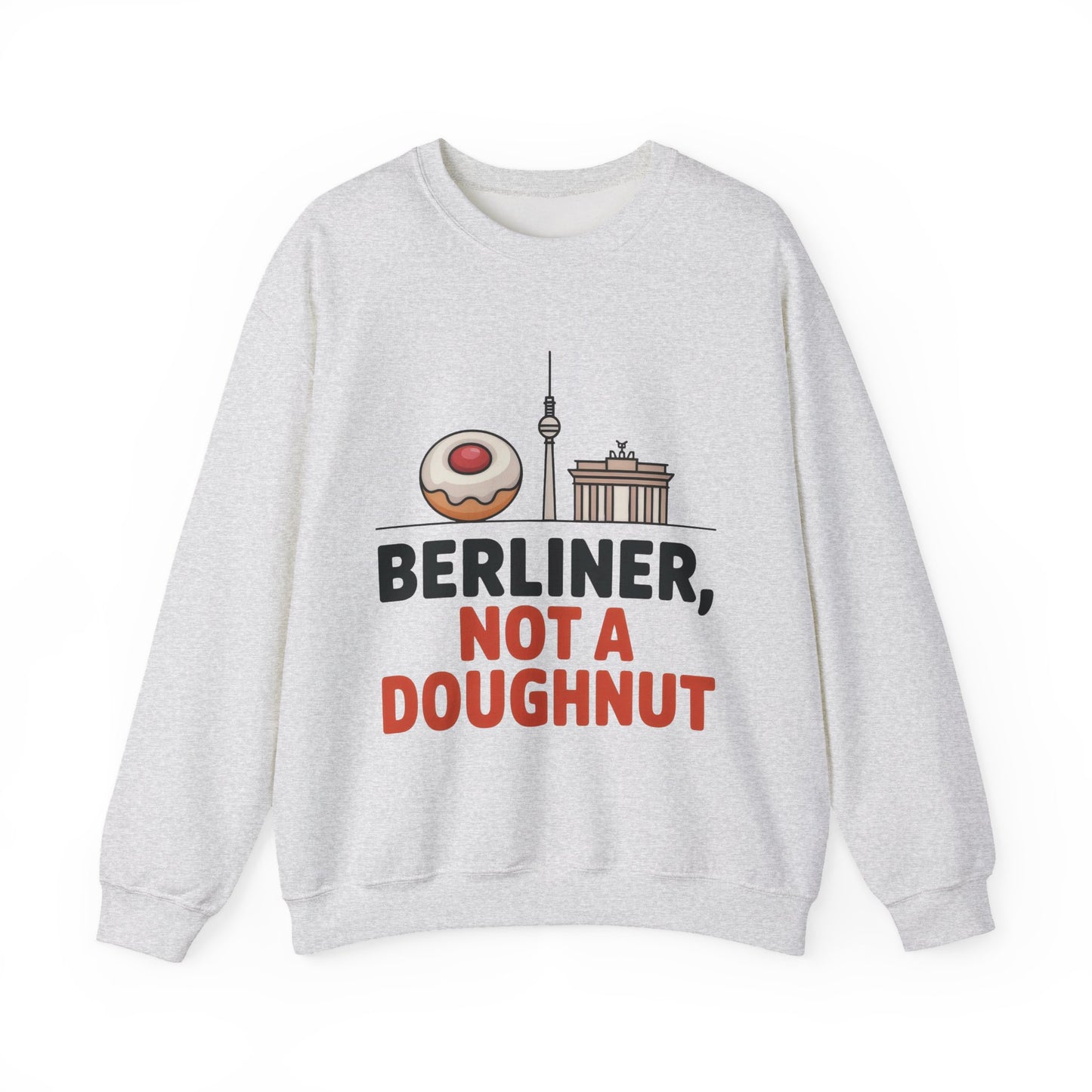 Mens Heavy Blend™ Crewneck Sweatshirt, Berliner Not a Doughnut Funny Berlin Mens Sweatshirt