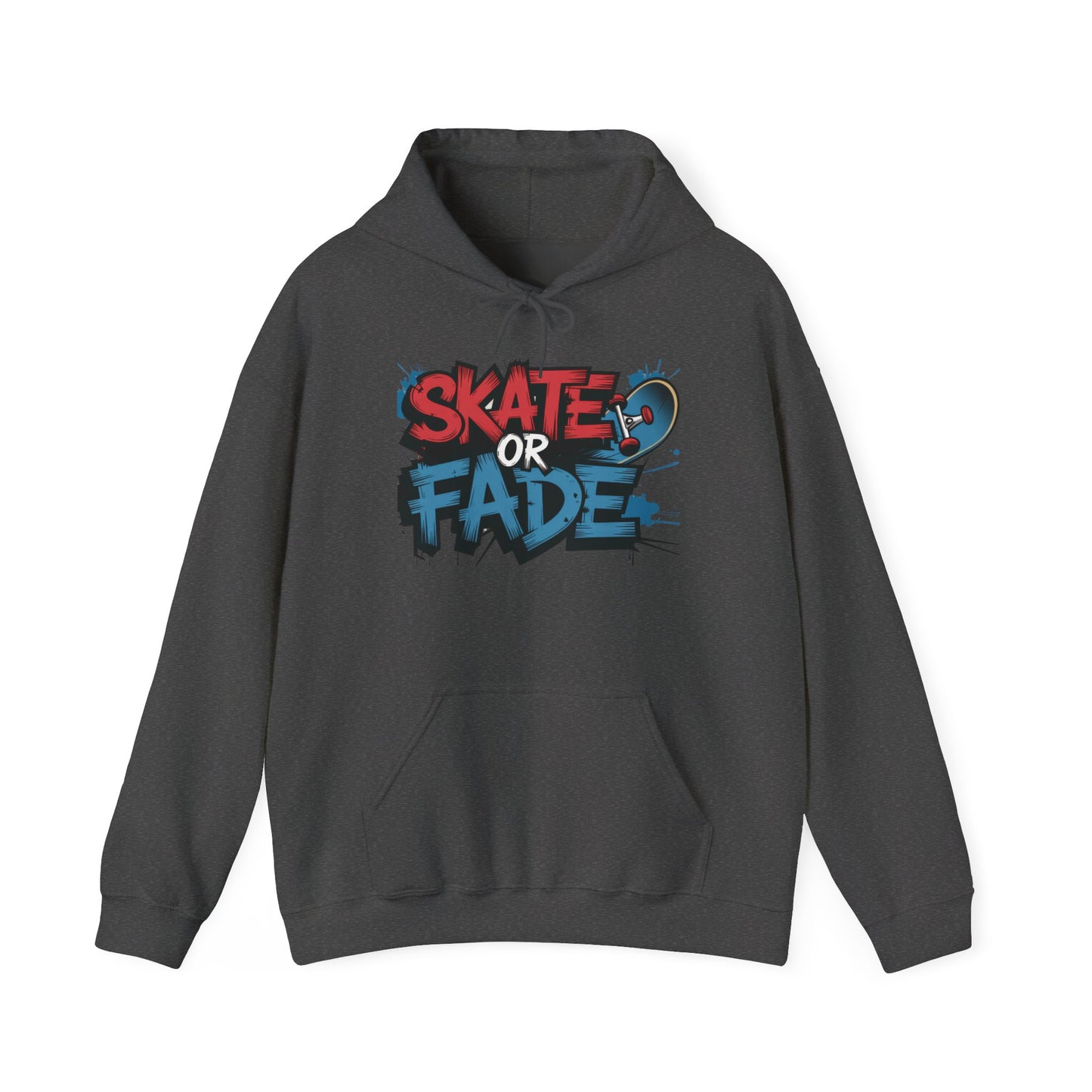 Skate Or Fade Men's Hoodie, Graffiti Skateboarding Pullover, Urban Streetwear Hoodie for Skaters