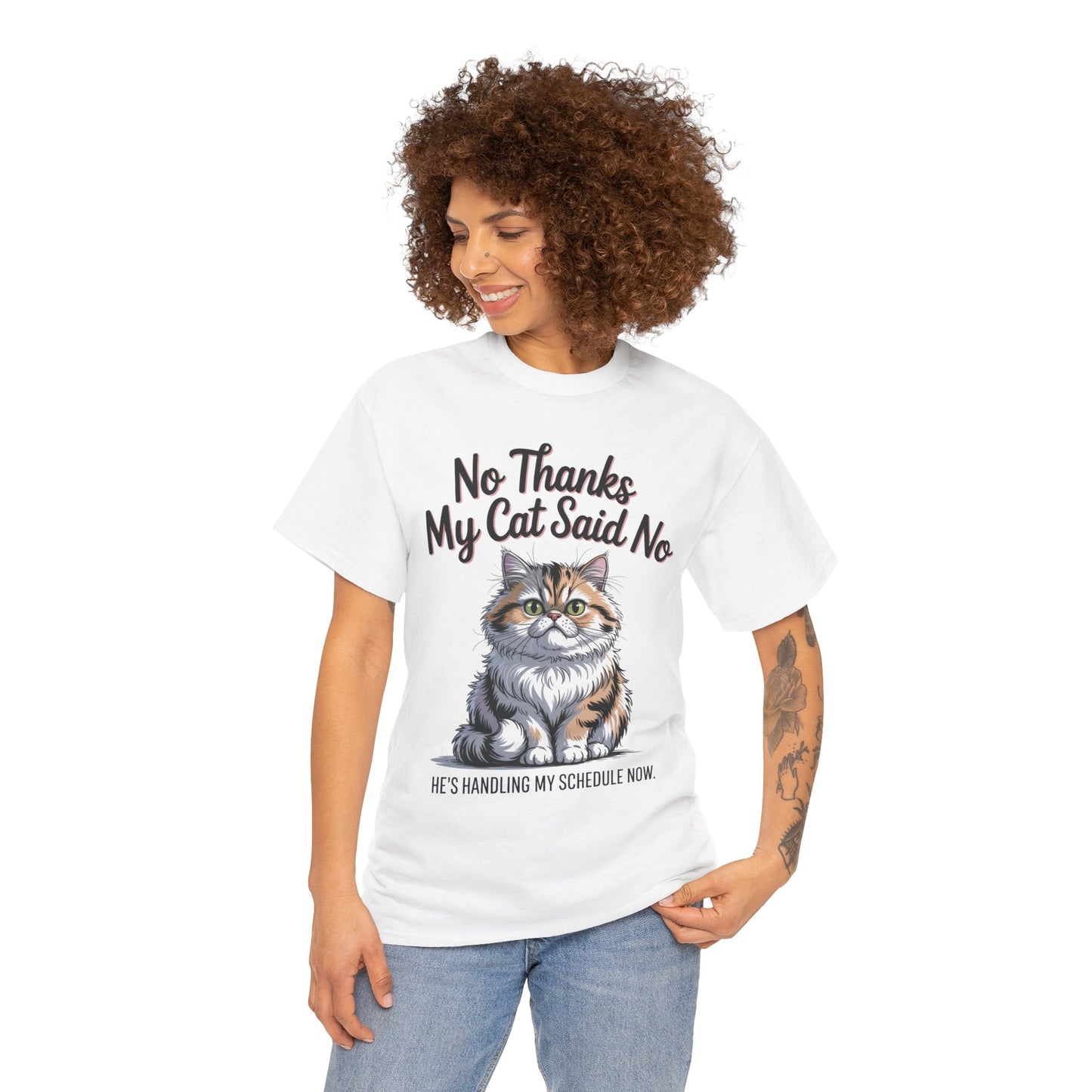 Funny Cat Quote Tee, Womens Heavy Cotton T-Shirt, Pet Lover Gift, Cute Cat Apparel, Cat Mom Tee, Quirky Animal Shirt, Humor