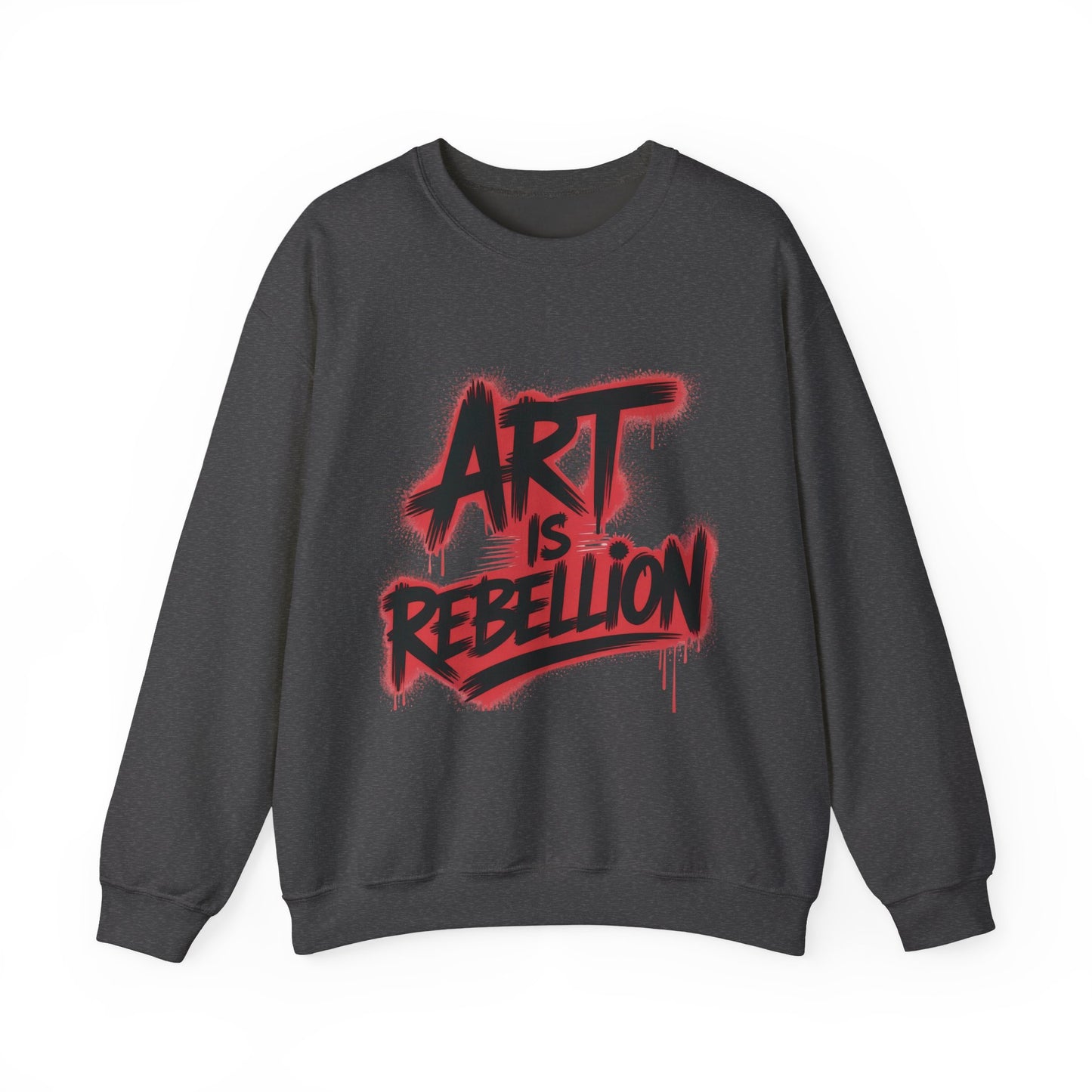 Men'sHeavy Blend™ Crewneck Sweatshirt, Art Is Rebellion Men's Crewneck Sweatshirt, Graffiti Street Art Pullover, Urban Rebellion Streetwear
