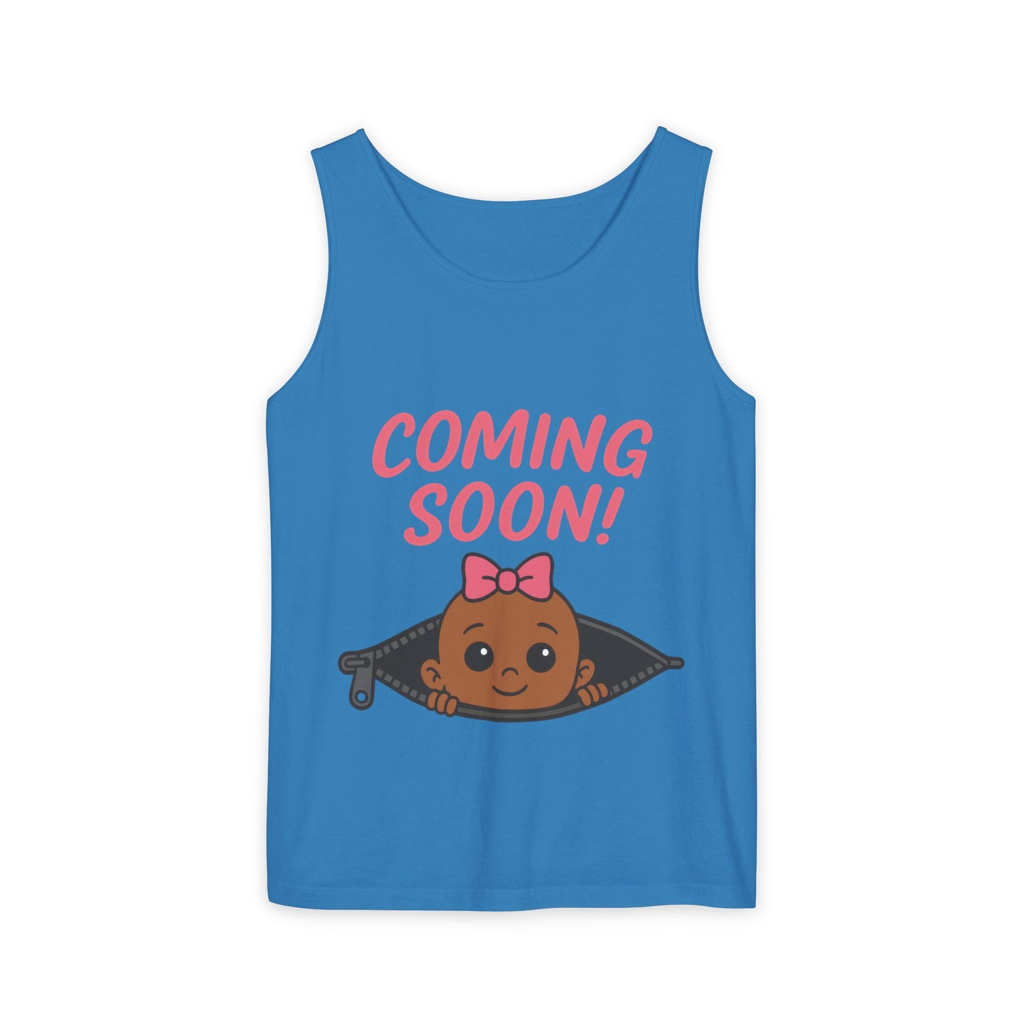 Coming Soon Maternity Tank Top, Cute Baby Girl Pregnancy Announcement Shirt, Expecting Mom Gift, Gender Reveal Tank, Baby Shower Gift