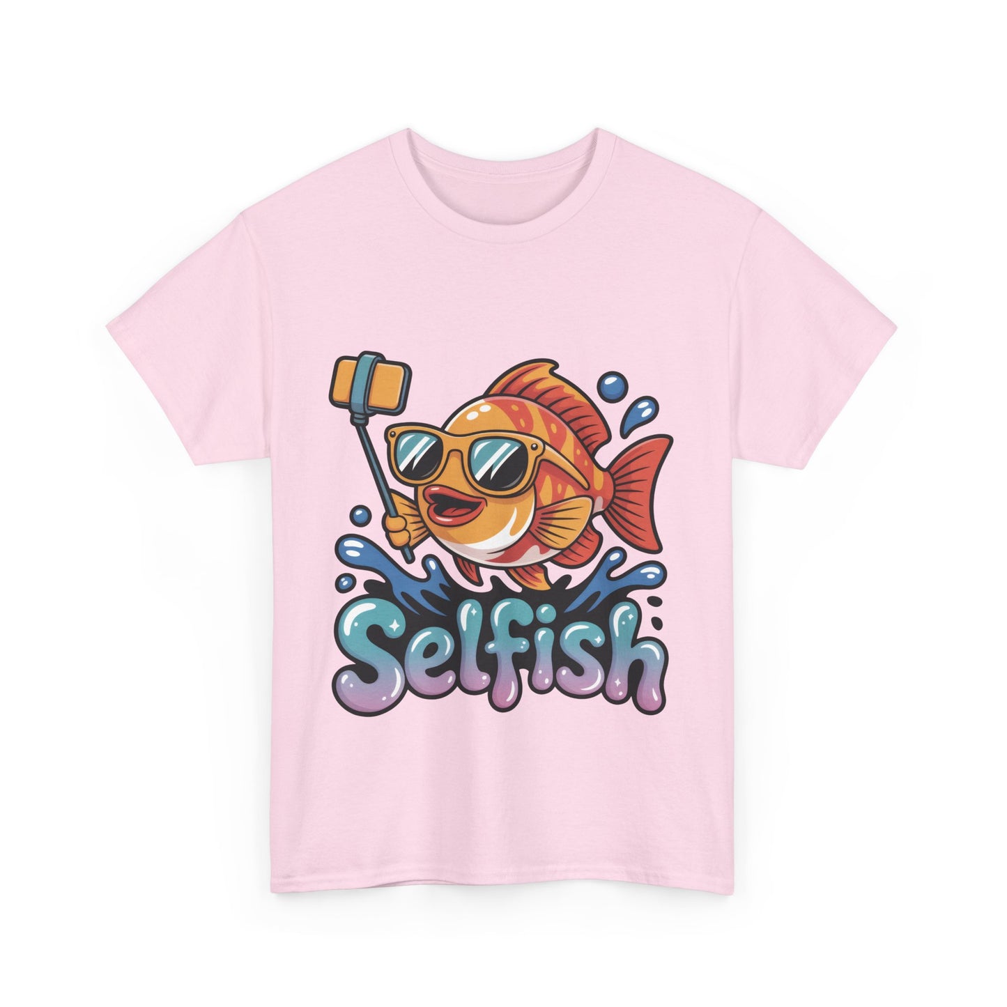 Funny Selfie Fish Graphic Womens T-Shirt, Playful Pun Gift for Her, Summer Vibes, Unique Beach Shirt, Outdoor Adventures