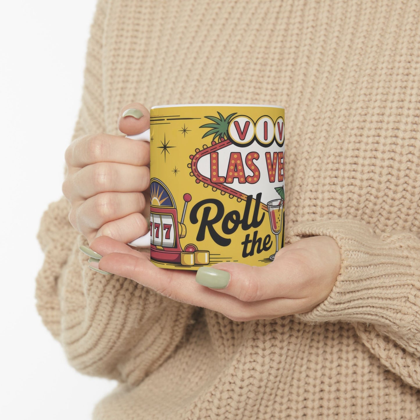 Viva Las Vegas Mug, Retro Coffee Cup, Vegas Gift for Casino Lovers & Travel Enthusiasts, Casino Theme Ceramic Mug