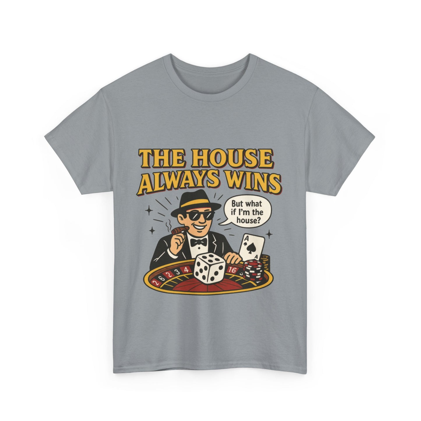 Vintage Casino Humor Unisex Tee, Funny Gambling Shirt, Gift for Gamblers, House Always Wins T-Shirt, Vegas Style Gift, Casino Quote Tee