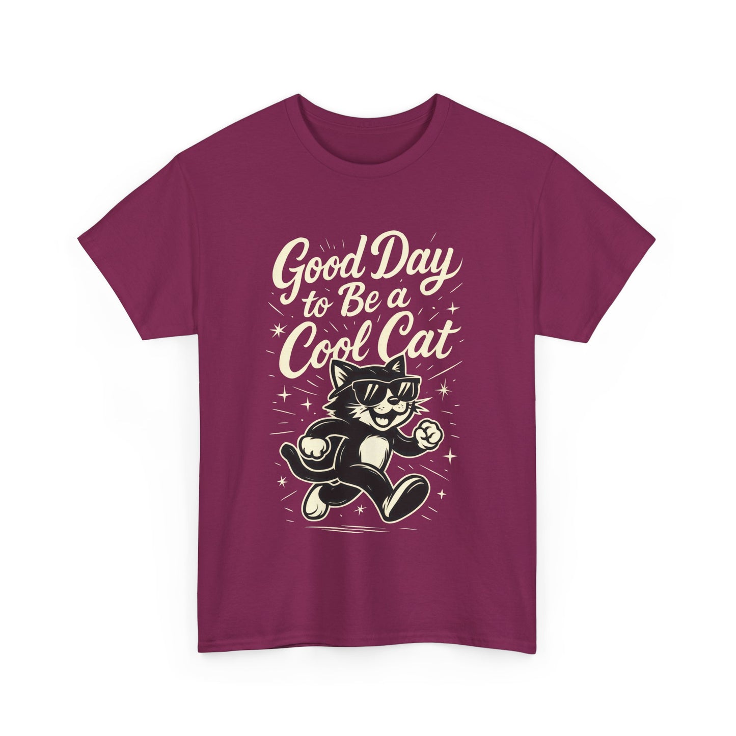 Good Day to Be a Cool Cat Womens Shirt - Funny Retro Kitty Graphic Tee for Women - Cute Cat Lover Gift, Fun T-Shirt, Unique Everyday Wear