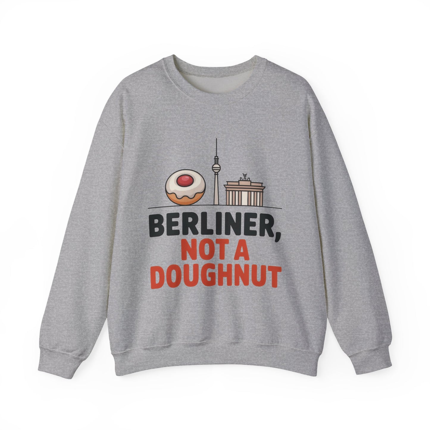 Mens Heavy Blend™ Crewneck Sweatshirt, Berliner Not a Doughnut Funny Berlin Mens Sweatshirt