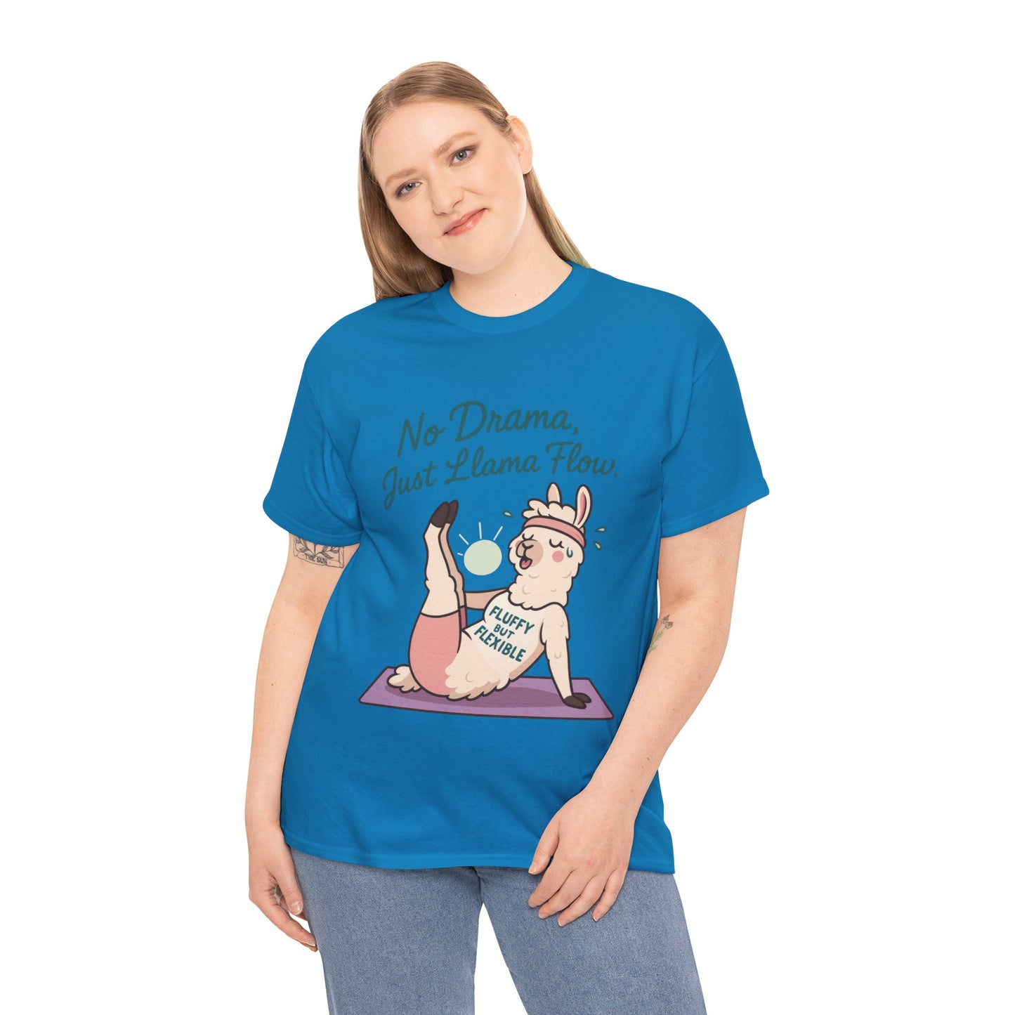 No Drama Llama Yoga Tee, Funny Yoga Llama T-Shirt for Women, Gift for Yoga Lovers, Fun Yoga T-Shirt for Animal Lovers, Humor Shirt
