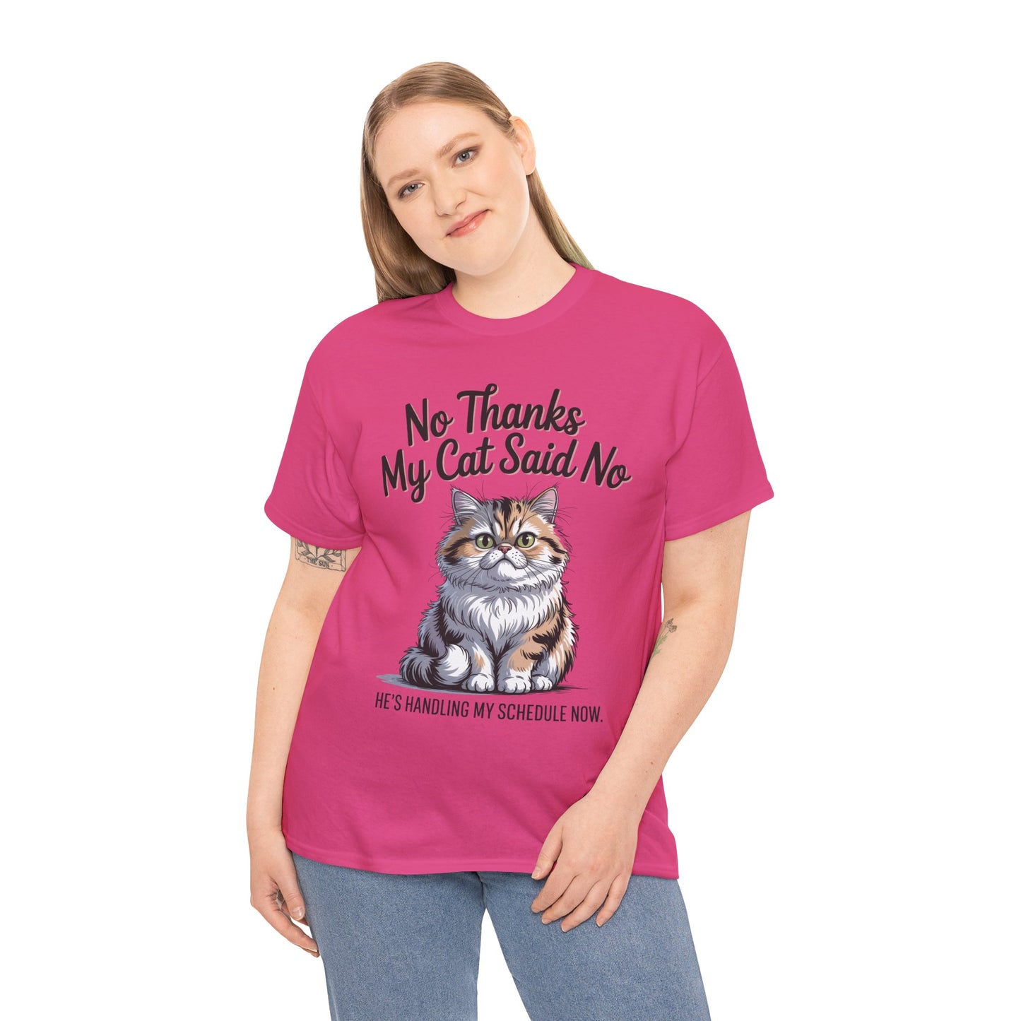 Funny Cat Quote Tee, Womens Heavy Cotton T-Shirt, Pet Lover Gift, Cute Cat Apparel, Cat Mom Tee, Quirky Animal Shirt, Humor
