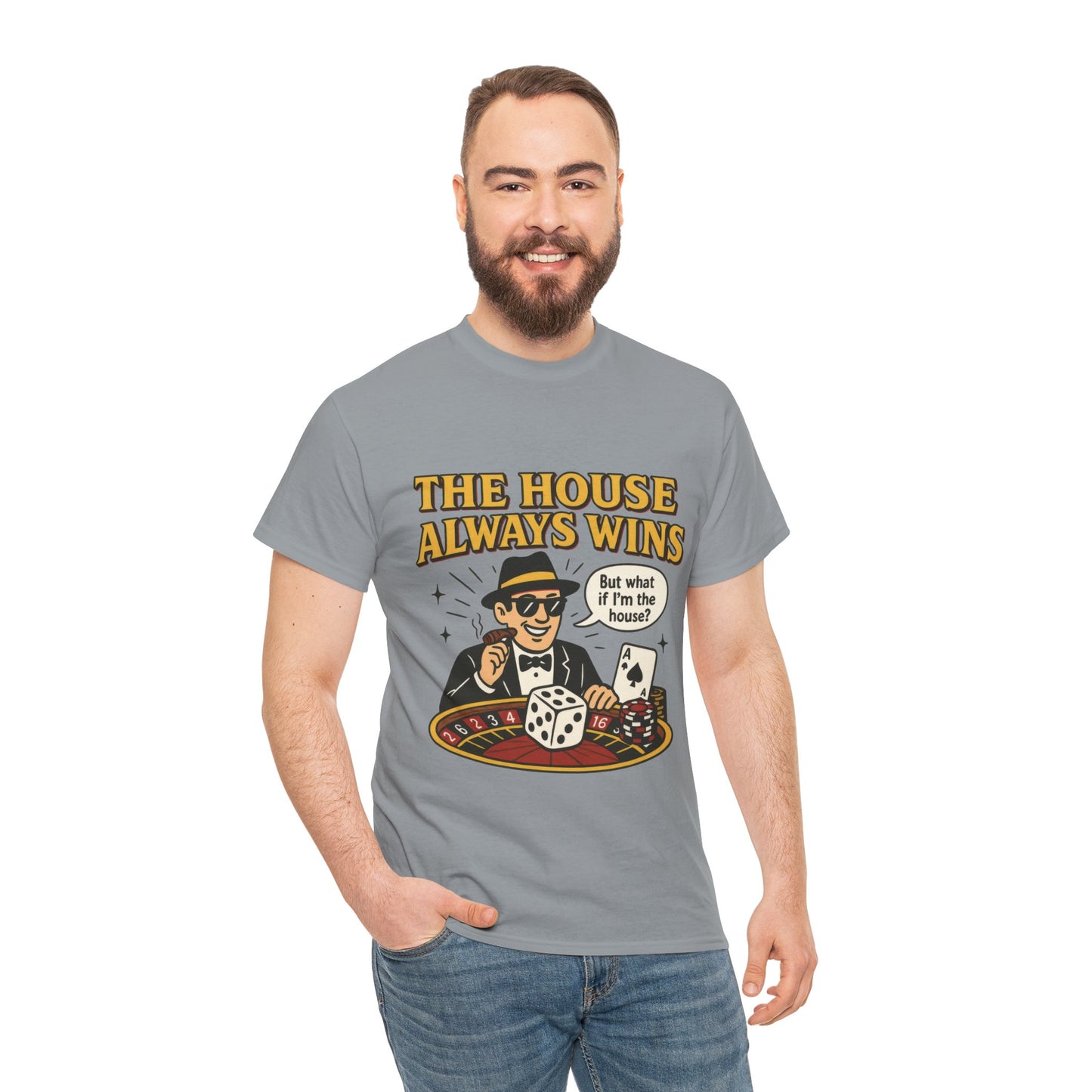 Vintage Casino Humor Unisex Tee, Funny Gambling Shirt, Gift for Gamblers, House Always Wins T-Shirt, Vegas Style Gift, Casino Quote Tee