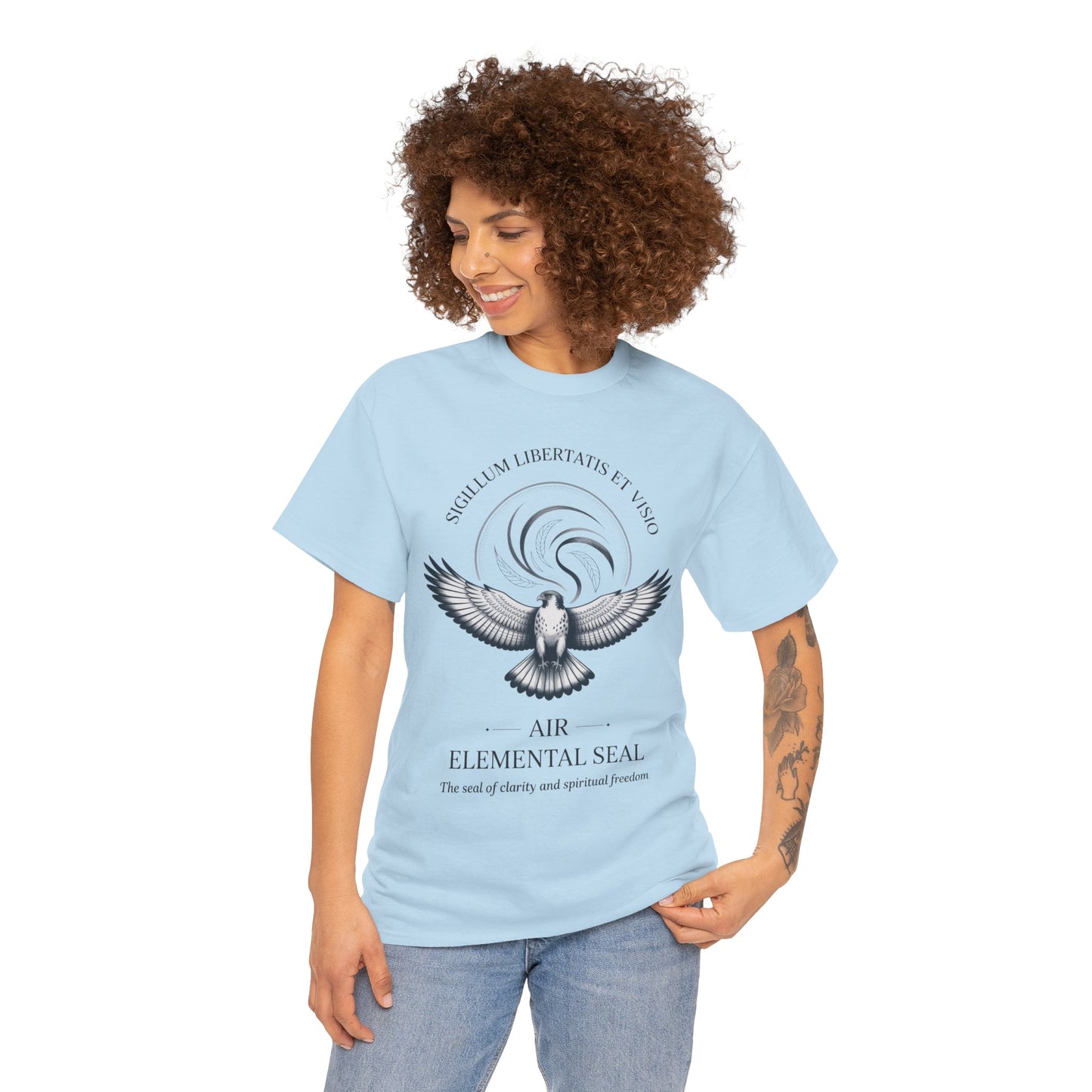 Air Elemental Seal Unisex Cotton Tee, Clarity & Spiritual Freedom Symbol Tee, Unisex Elemental Shirt, Vision Totem Gift, Spiritual Gift