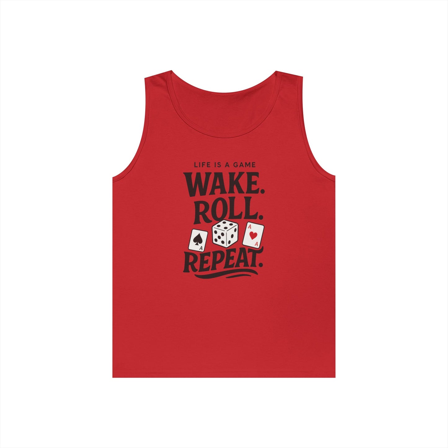 Game Themed Tank Top, Casual Tee, Gift for Gamers, Fun Workout Top, Funny Dice & Cards Shirt, Unisex Gambling Gift