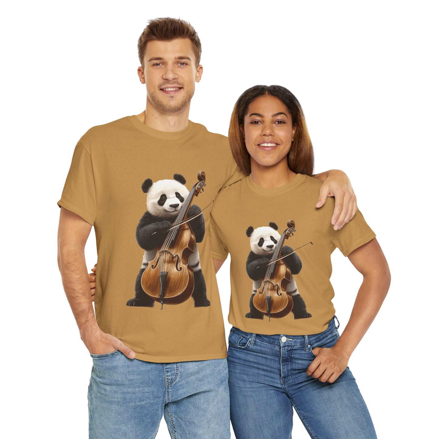 Panda Musician Tee - Cute Animal Graphic Shirt for Music Lovers, Gift for Panda Fans, Unique Concert Outfit, Casual Wear, Cellist Panda
