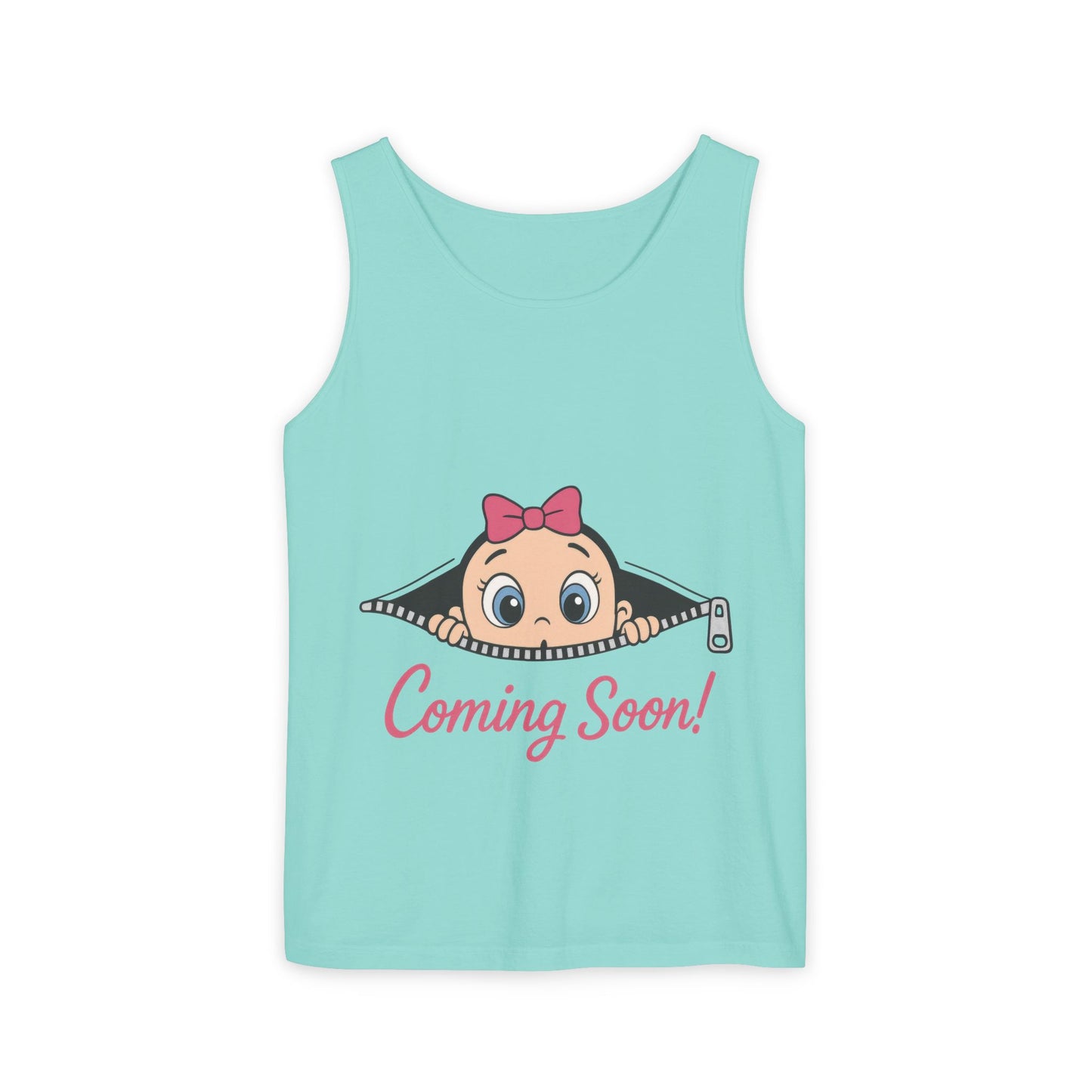 Coming Soon Maternity Tank Top, Cute Baby Girl Pregnancy Announcement Shirt, Expecting Mom Gift, Gender Reveal Tank, Baby Shower Gift