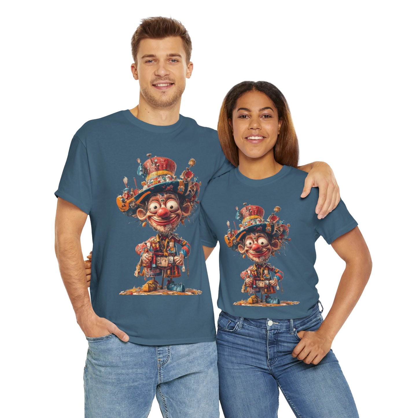 Colorful Clown T-Shirt, Funny Circus Character Graphic Tee, Whimsical Comic Style Shirt for Humor Lovers, Comedy Tee