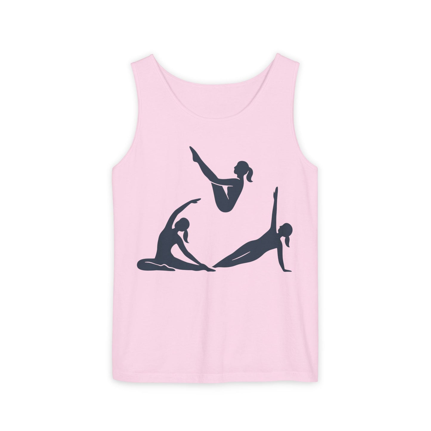 Womens Garment-Dyed Tank Top, Womens Pilates Tank Top, Yoga Fitness Graphic Top, Cute Workout Gym Shirt