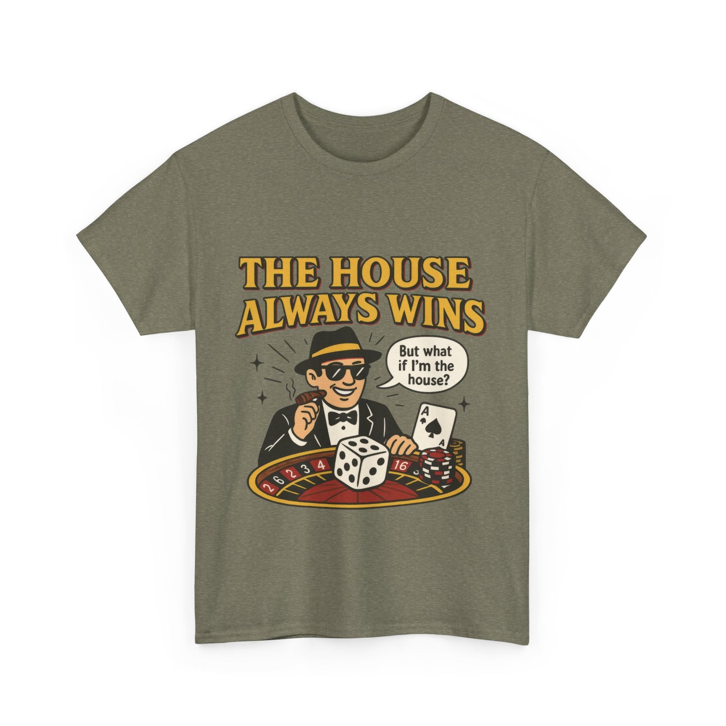 Vintage Casino Humor Unisex Tee, Funny Gambling Shirt, Gift for Gamblers, House Always Wins T-Shirt, Vegas Style Gift, Casino Quote Tee