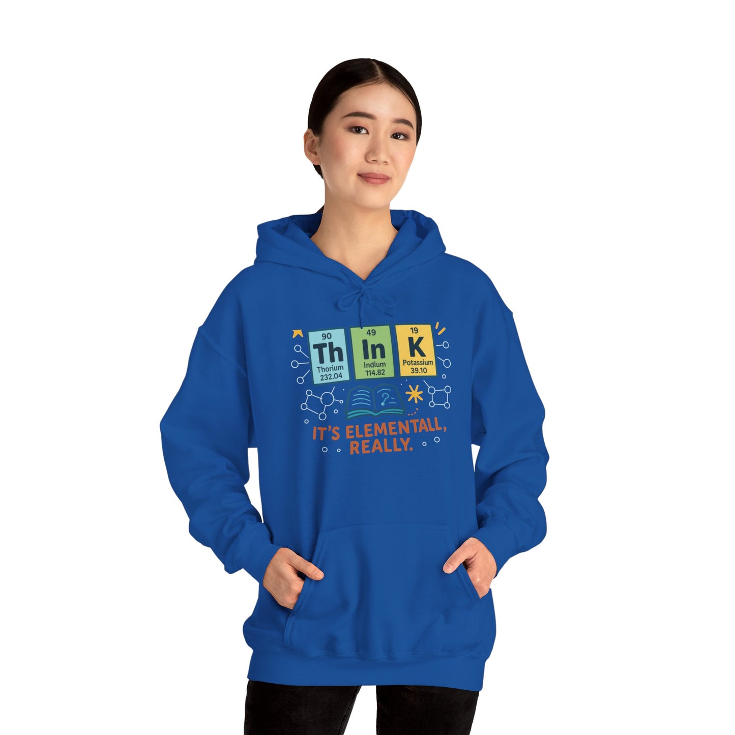 Think Hoodie for Women, Funny Chemistry Hoodie, Element of Humor Science Sweatshirt, Nerdy Gift for Her, Gift for Students, Science Lovers