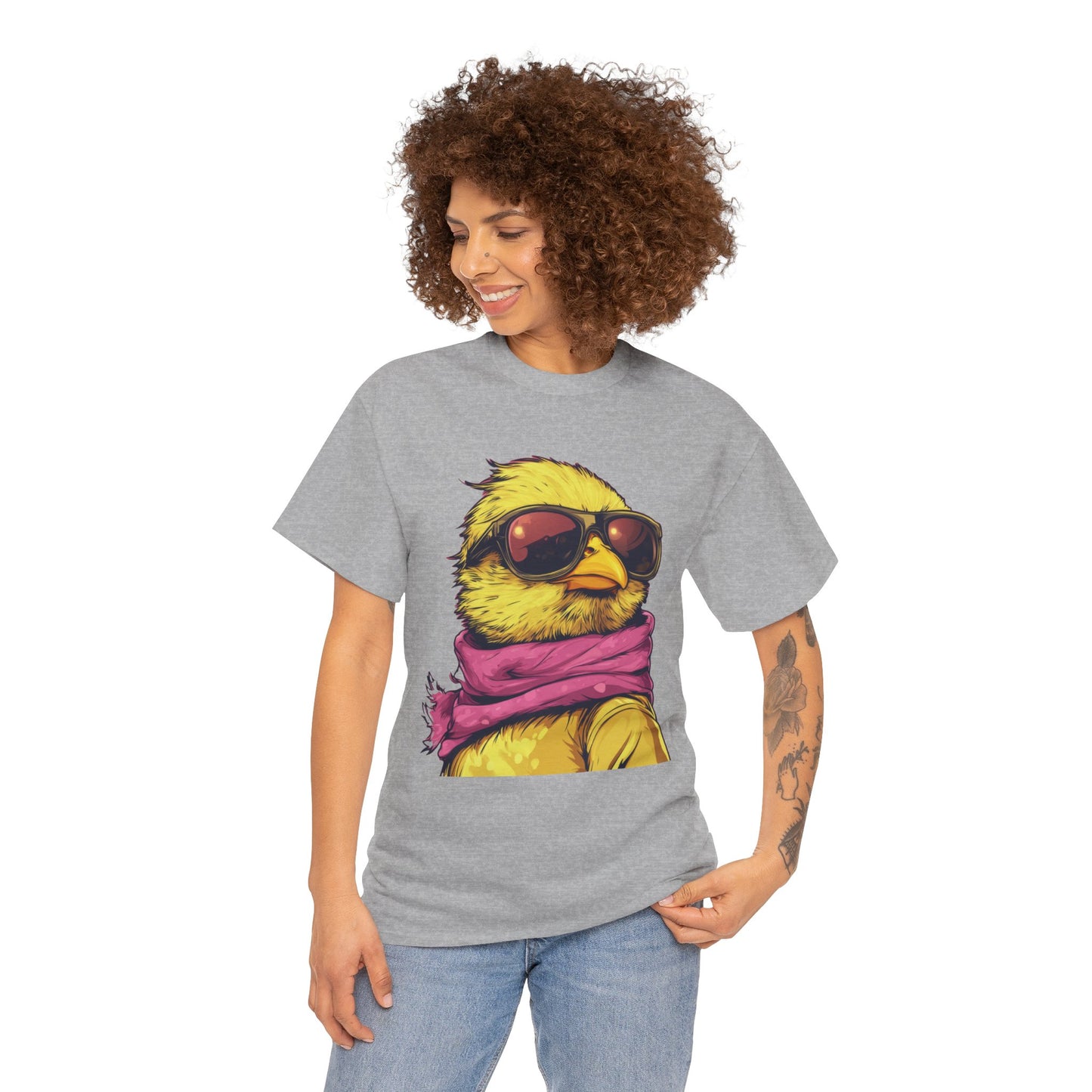 Chic Cool Chick T-Shirt, Unisex Heavy Tee, Funny Animal Tee, Trend Chick Graphic T-Shirt Gift