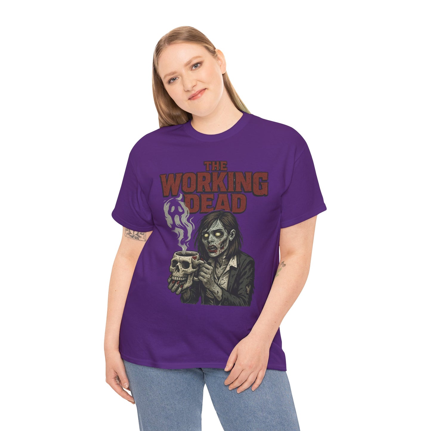 The Working Dead Women's Zombie Funny Office T-Shirt, Meeting Humor Tee, Halloween Work Tee