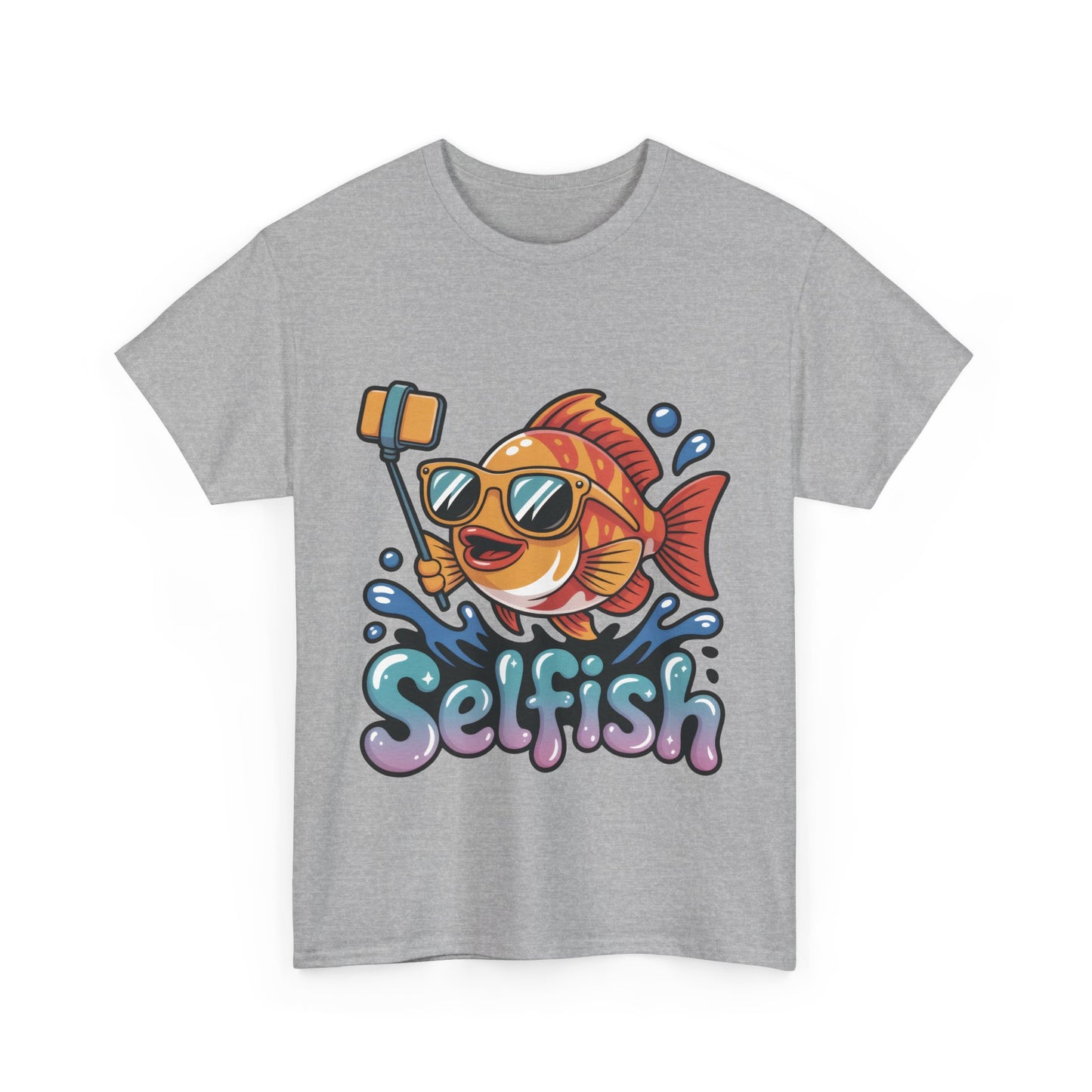 Funny Selfie Fish Graphic Womens T-Shirt, Playful Pun Gift for Her, Summer Vibes, Unique Beach Shirt, Outdoor Adventures