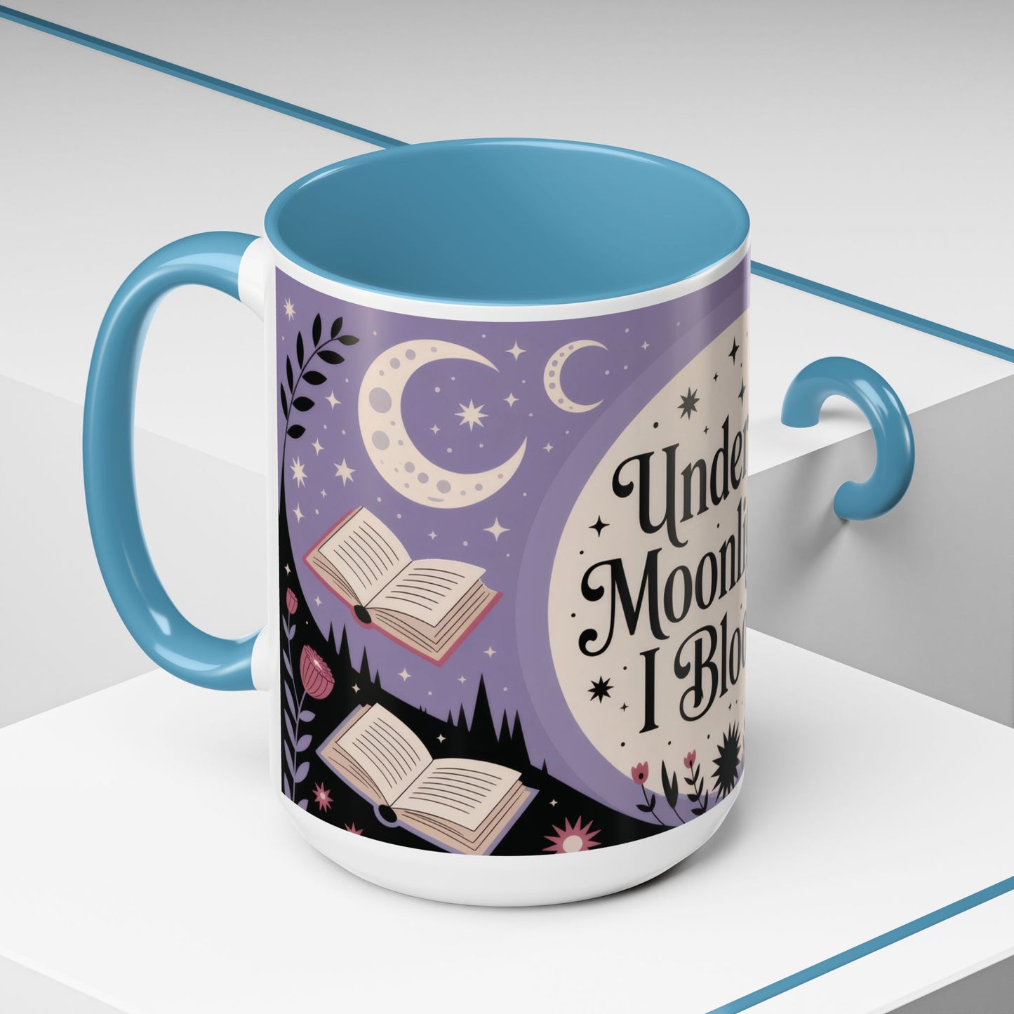 Under the Moonlight I Bloom Mug, Witchy Moon Magic Coffee Cup, Feminine Mystic Gift for Spiritual, Self Growth Lovers, Coffee Mug (11, 15oz)
