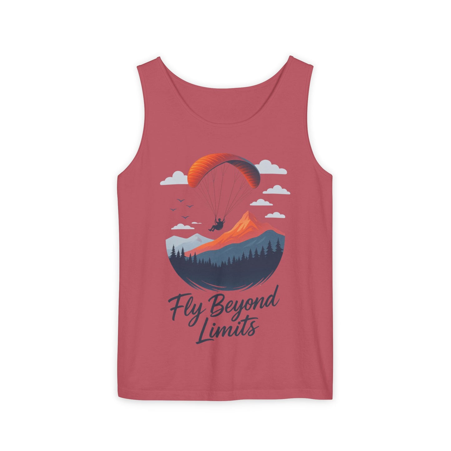 Adventure-Inspiring Fly Beyond Limits Unisex Tank Top, Summer Casual Wear, Outdoor Enthusiast Gift, Travel Apparel, Motivational Gift