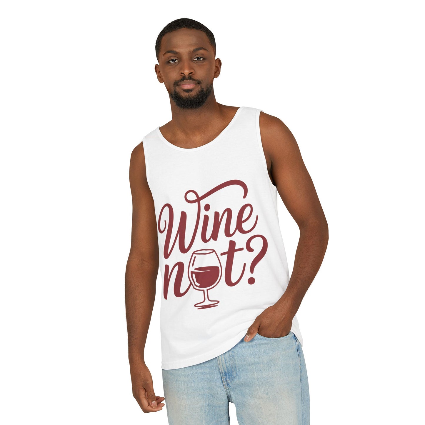 Unisex Garment Tank Top, Wine Not? Tank Top - Perfect for Summer Parties, Wine Lovers, Gifts, Casual Wear, or Vacations