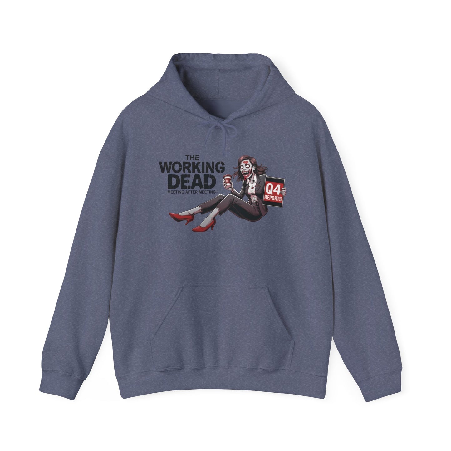 The Working Dead Women's Zombie Hoodie, Funny Office Meeting Sweatshirt, Halloween Zombie Top, Halloween Work Top