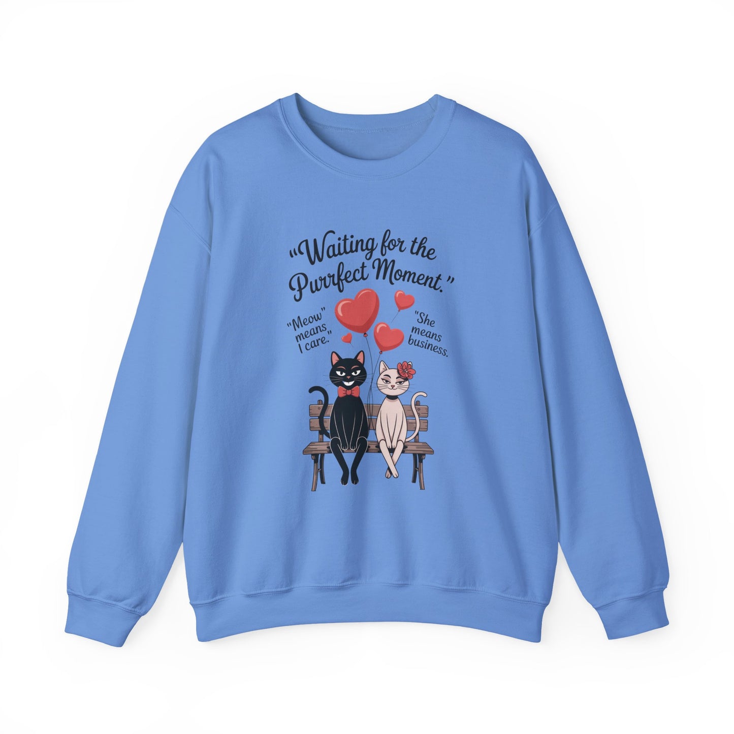 Cute Cat Lovers Womens Sweatshirt, Cozy Gift for Pet Owners, Perfect for Valentine's Day, Animal Lover Apparel, Relaxed Love Sweatshirt