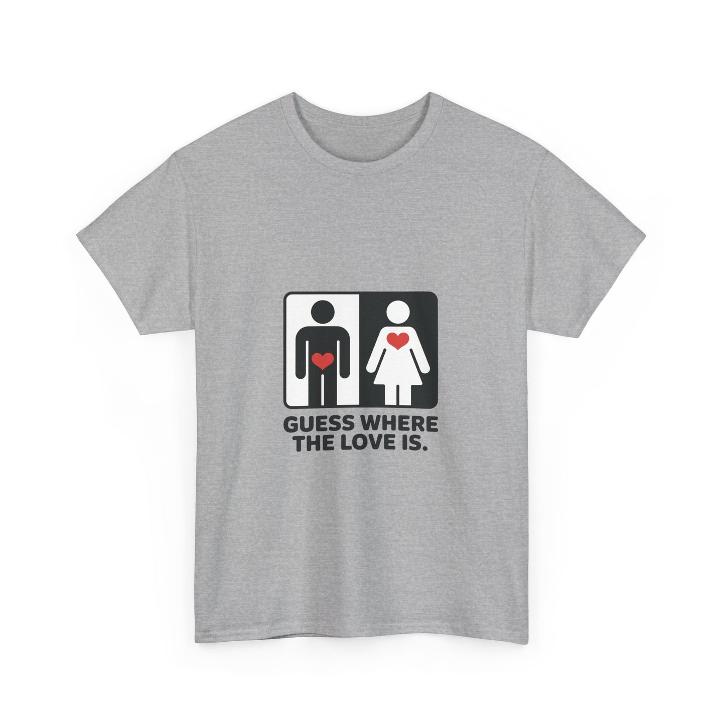 Funny Love Location Women's T-Shirt, Bold Graphic Humorous Relationship Tee, Gift for Couples, Valentine's Day Gift, Love joke tee