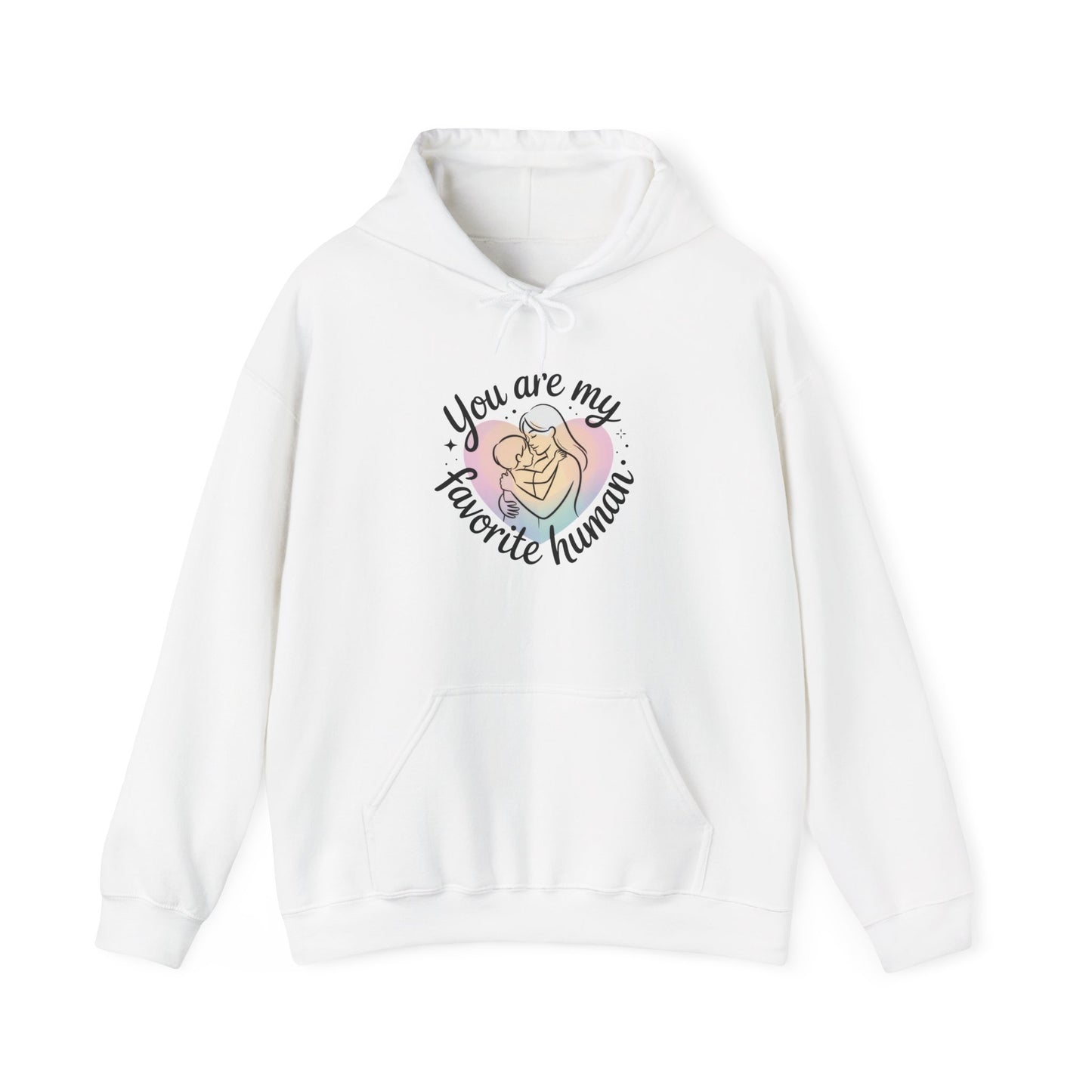 You Are My Favorite Human Hoodie, Cute Mom and Baby Pastel Design, Mothers Day Hooded Sweatshirt Gift