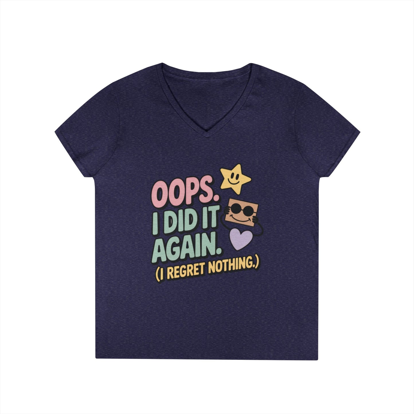 Oops! I Did It Again Ladies' V-Neck T-Shirt, Fun Casual Tee, Perfect Gift, Casual Statement Wear, Positive Message Women's T-Shirt