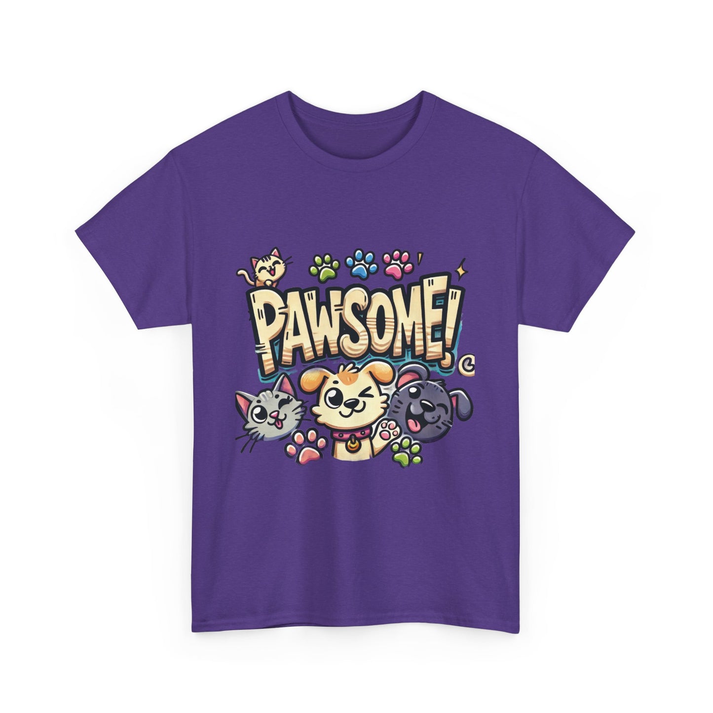 Pawsome Pets Unisex Heavy Cotton Tee, for Pet Lovers, Animal Enthusiasts, Gift for Animal Lovers, Cute Pet Shirt, Fun Animal Tee