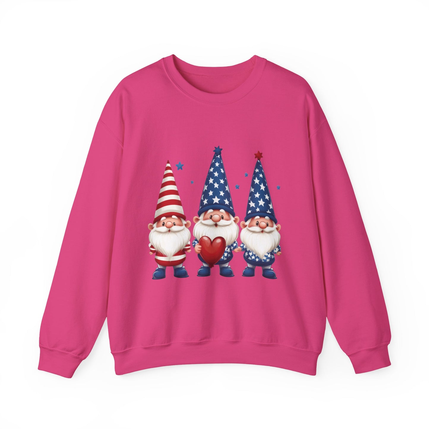 Patriotic Gnome Sweatshirt, Cozy Casual Wear for Independence Day, Gift for Gnome Lovers, 4th of July Apparel, All-Year Comfort