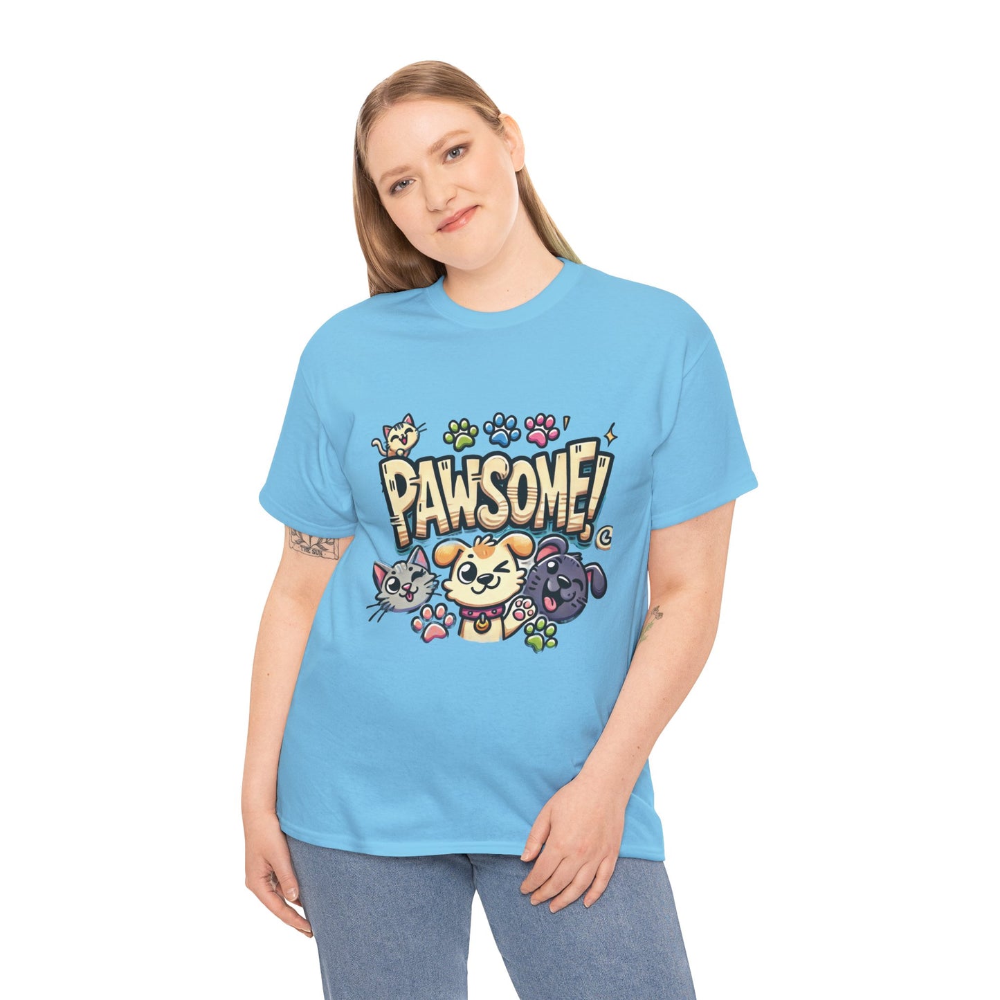 Pawsome Pets Unisex Heavy Cotton Tee, for Pet Lovers, Animal Enthusiasts, Gift for Animal Lovers, Cute Pet Shirt, Fun Animal Tee