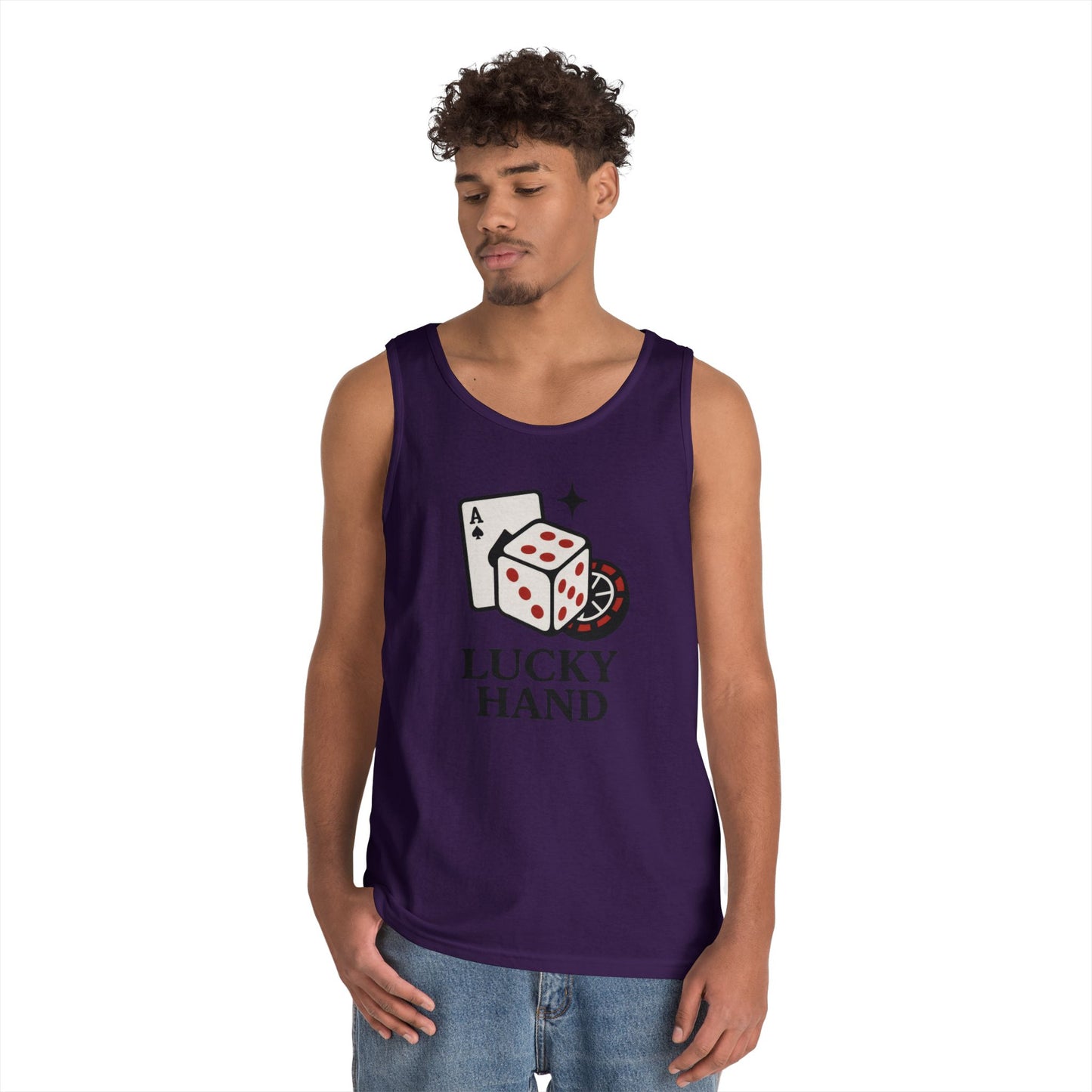Lucky Hand Unisex Tnak Top, Gambling Tee, Casino Wear, Good Luck Gift, Poker T-Shirt, Casual Vintage Style, Gym Clothing