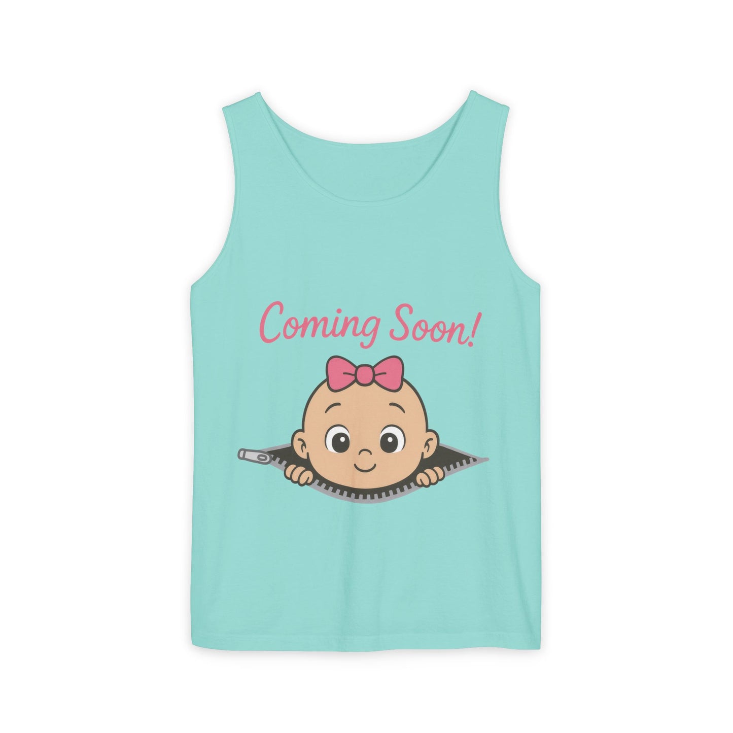 Coming Soon Maternity Tank Top, Cute Baby Girl Pregnancy Announcement Shirt, Expecting Mom Gift, Gender Reveal Tee, Baby Shower Gift