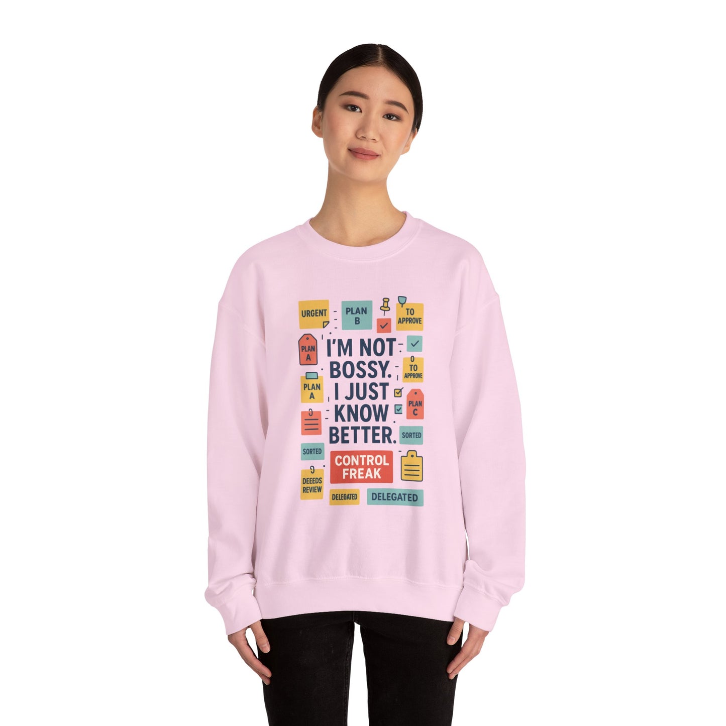 Funny Womens Control Freak Sweatshirt, Bold Sarcastic Quote Pullover, Ideal Gift for Bossy Friends, Funny Womens Sweatshirt