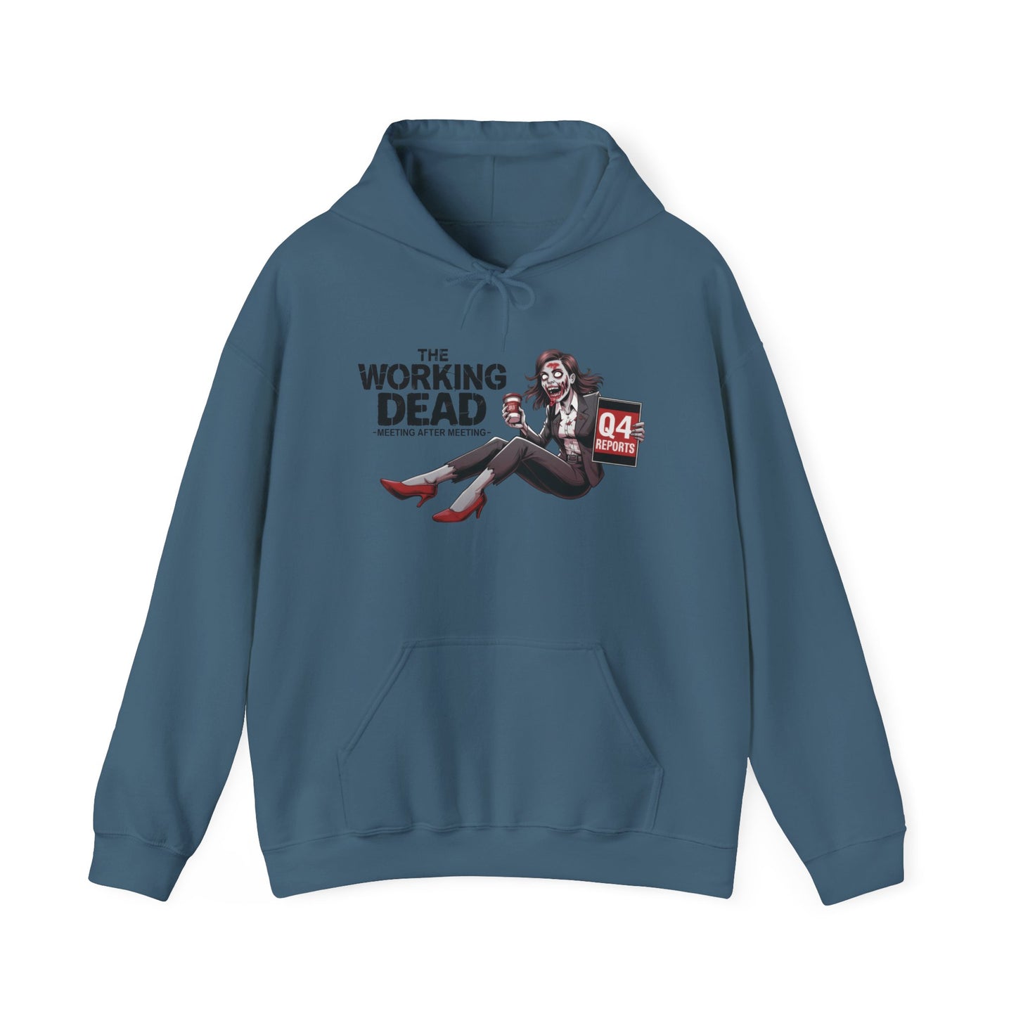 The Working Dead Women's Zombie Hoodie, Funny Office Meeting Sweatshirt, Halloween Zombie Top, Halloween Work Top