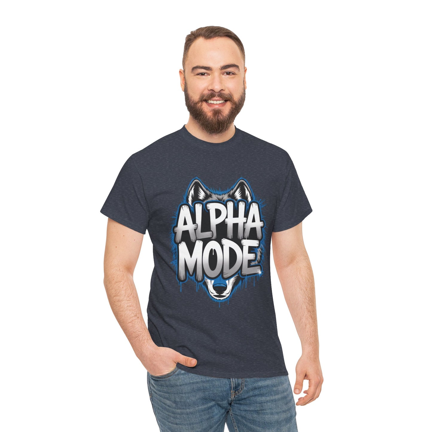 Alpha Mode Wolf Graphic Mens T-Shirt Streetwear, Alpha Tee, Wolf Tee, Street Tee, Wolf Art