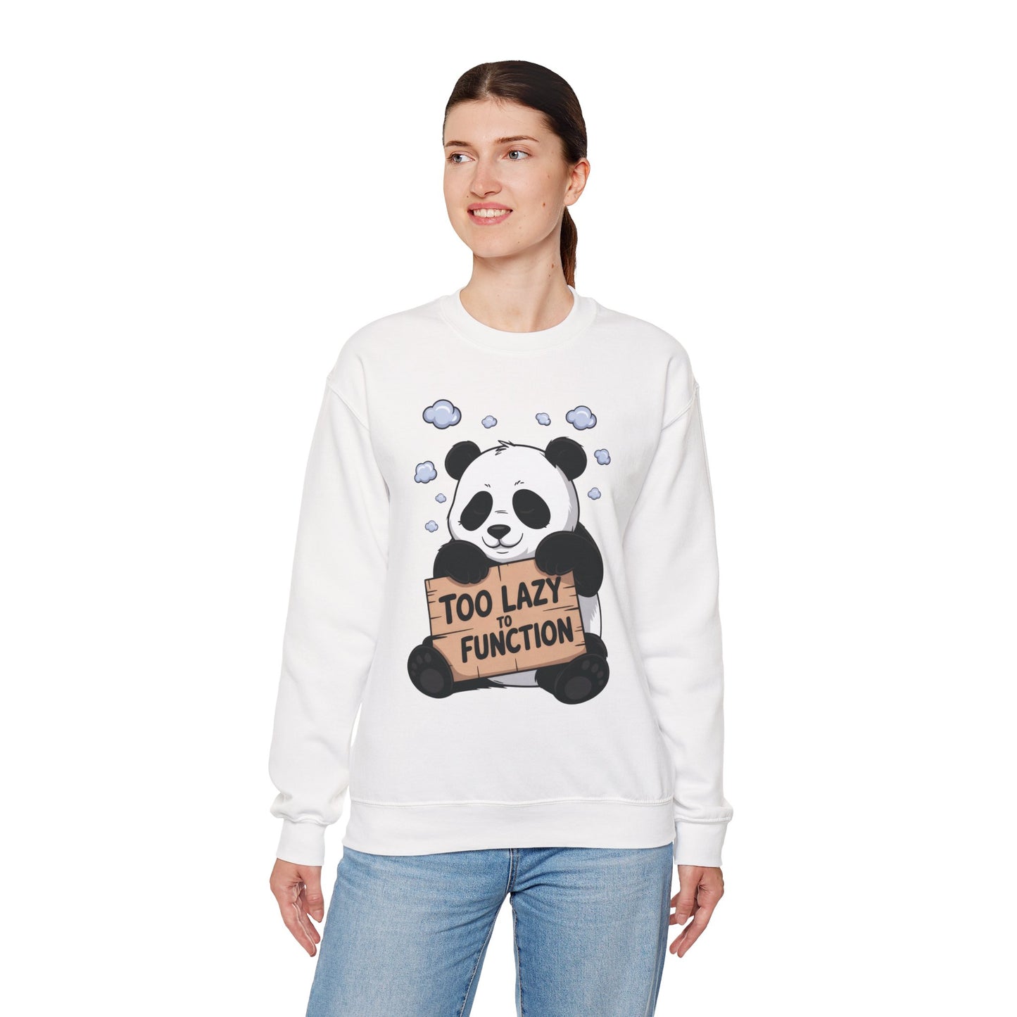 Panda Lazy Crewneck Sweatshirt - Funny Gift for Relaxation, Cute Animal Apparel for Cozy Days, Perfect for Fall and Winter