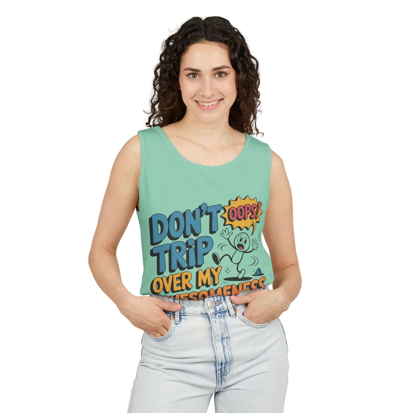 Funny Graphic Tank Top, Don't Trip Over My Awesomeness Tank, Womens Cotton Tank for Casual Wear, Gift for Friends, Birthday Gift, Humor Tee